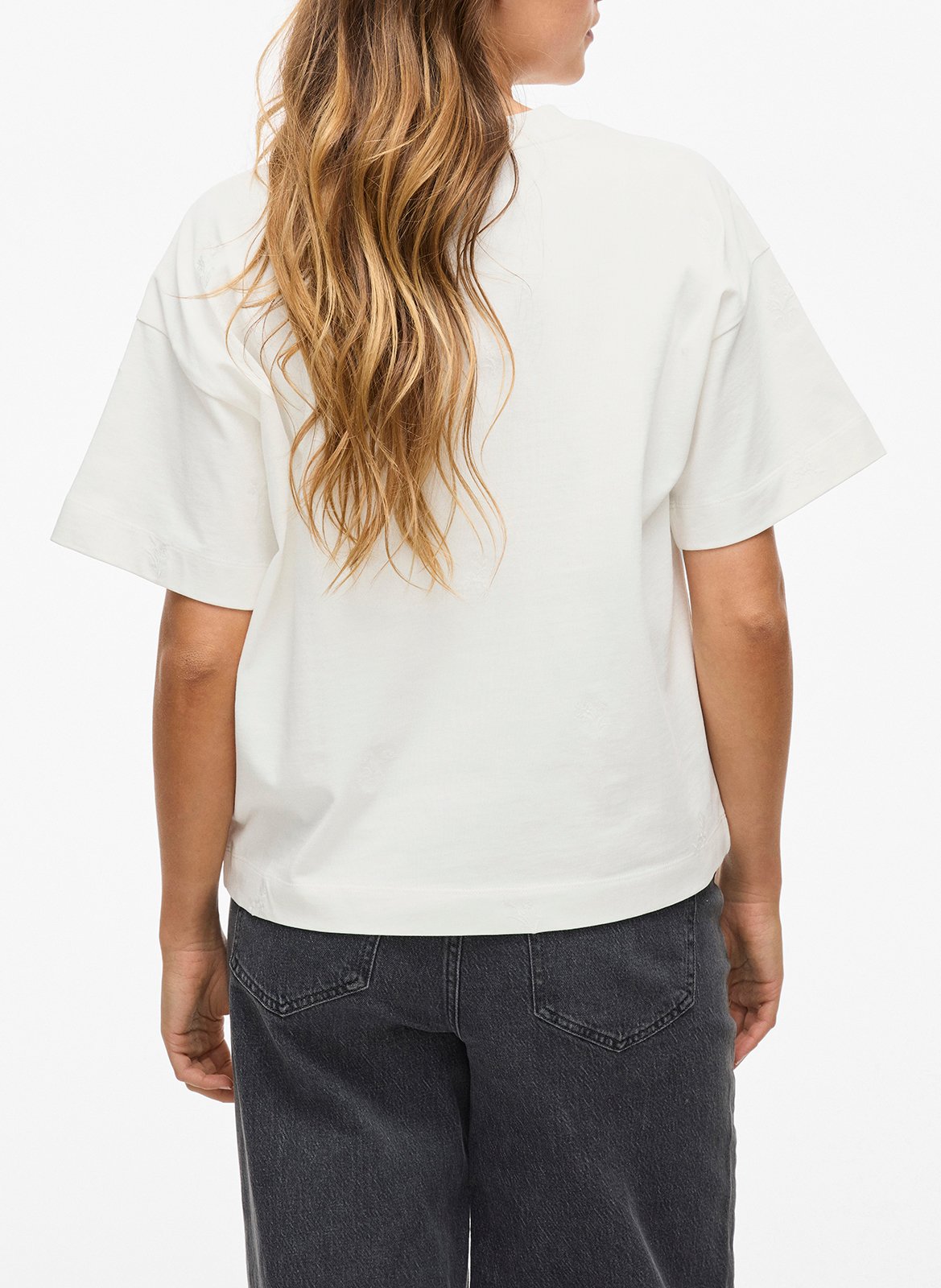 Oversized T-shirt van biologisch katoenmix Wit