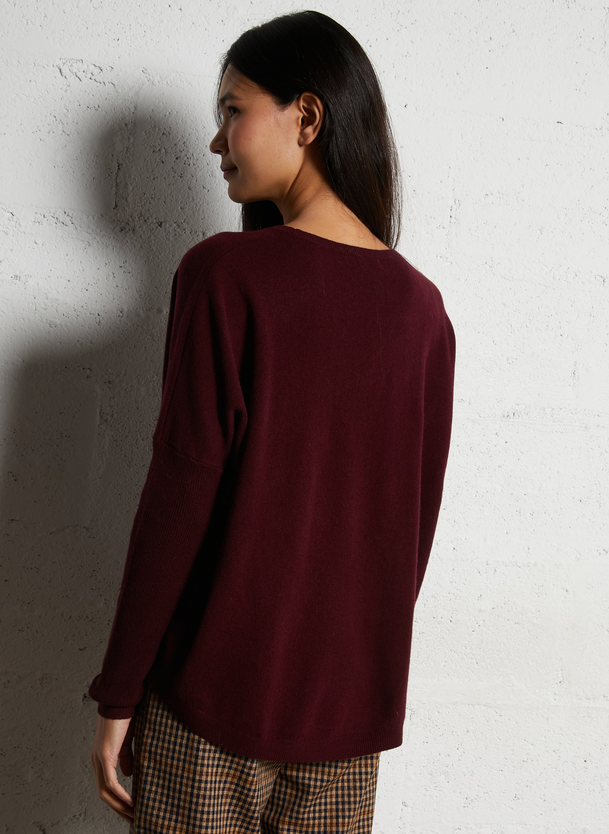 Pull ample uni en laine JC SOPHIE Rouge