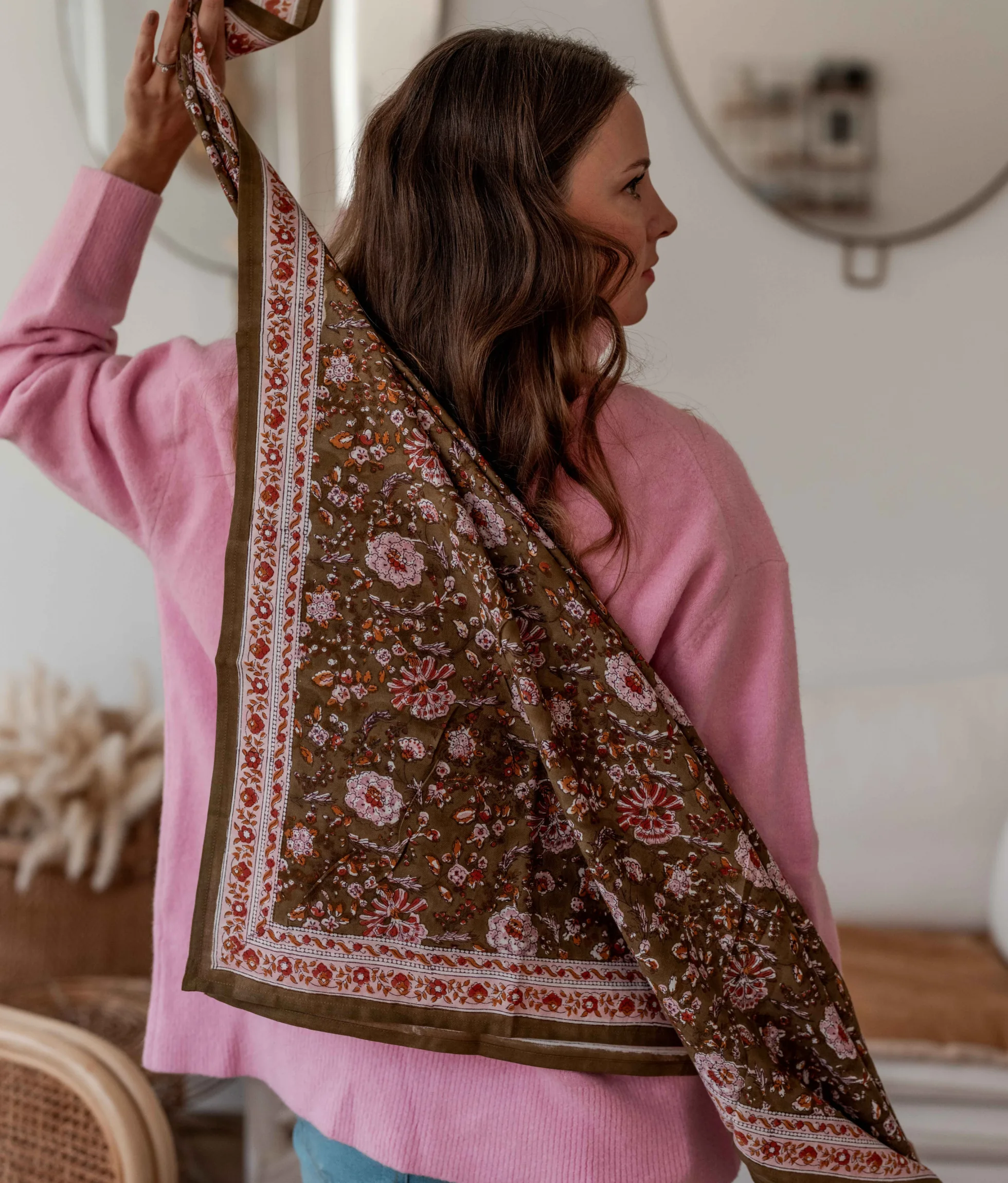 Adult printed Kiala scarf BINDI ATELIER Orange