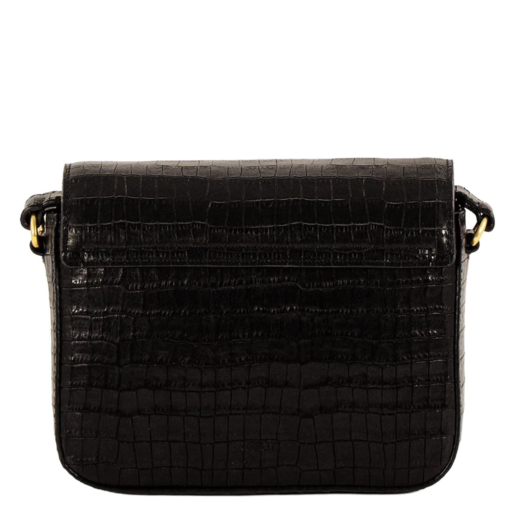 Sac bandoulière en cuir effet crocodile SESSUN Noir