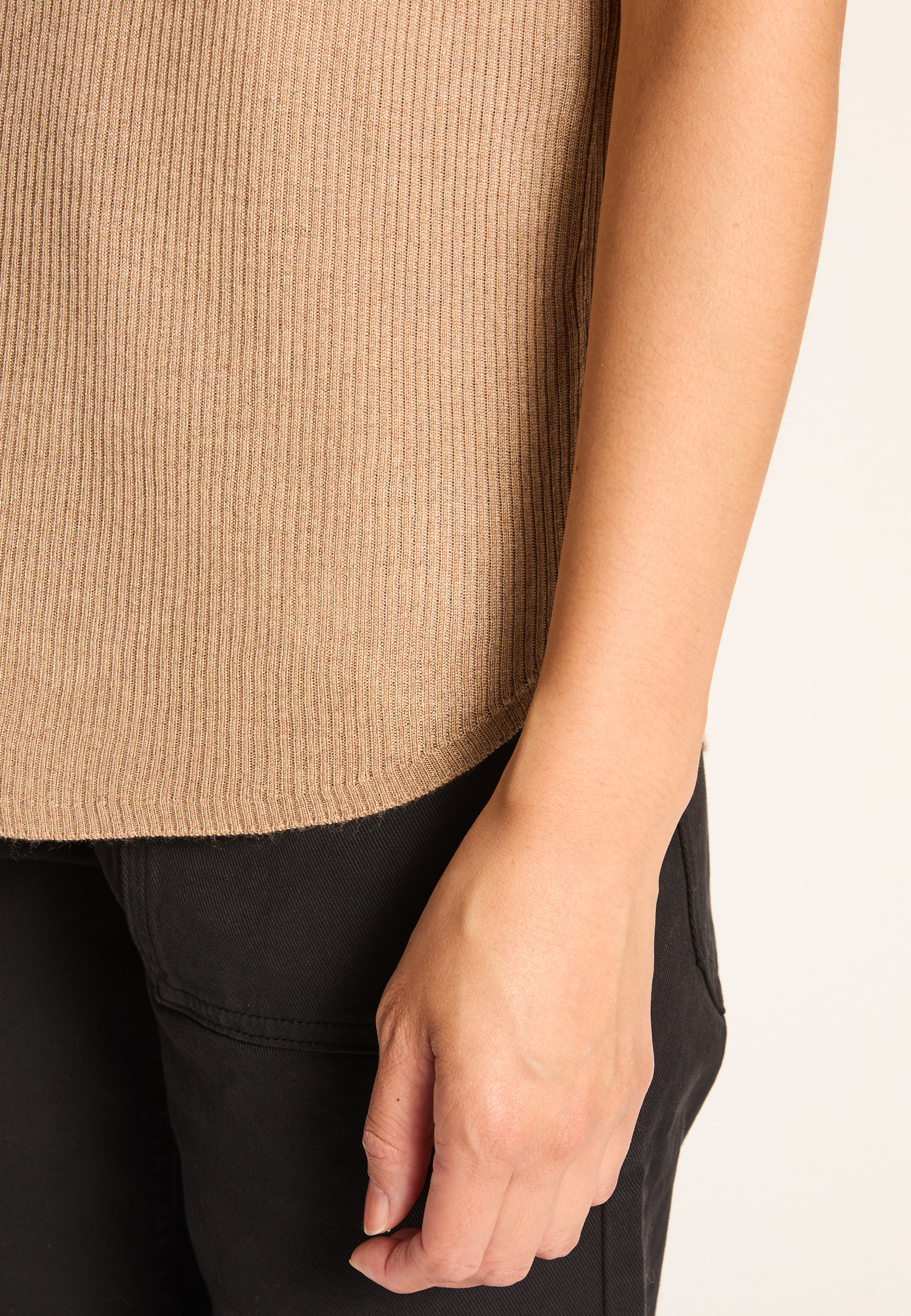 Bamboo and cashmere T-shirt MAISON MONTAGUT Brown