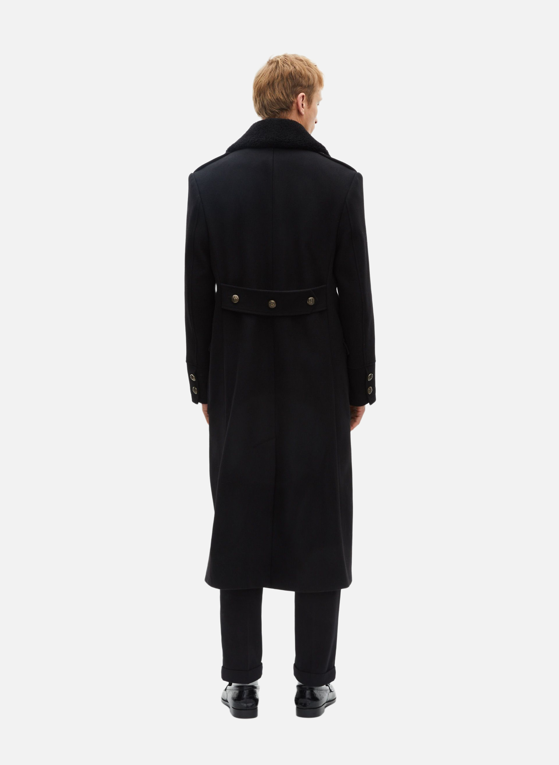 Long coat with sherpa collar THE KOOPLES Black
