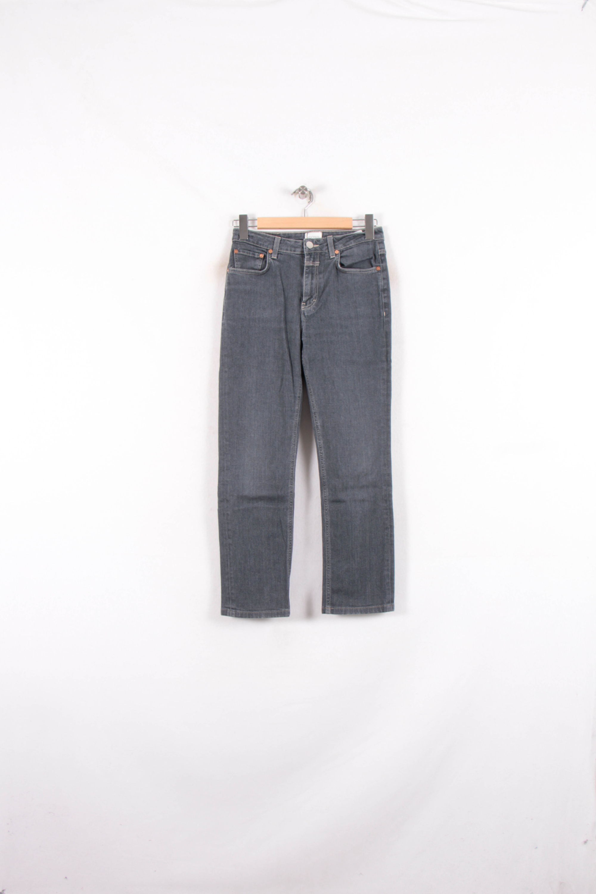 Cropped slim jeans with studs CLOSED - Seconde Main Black