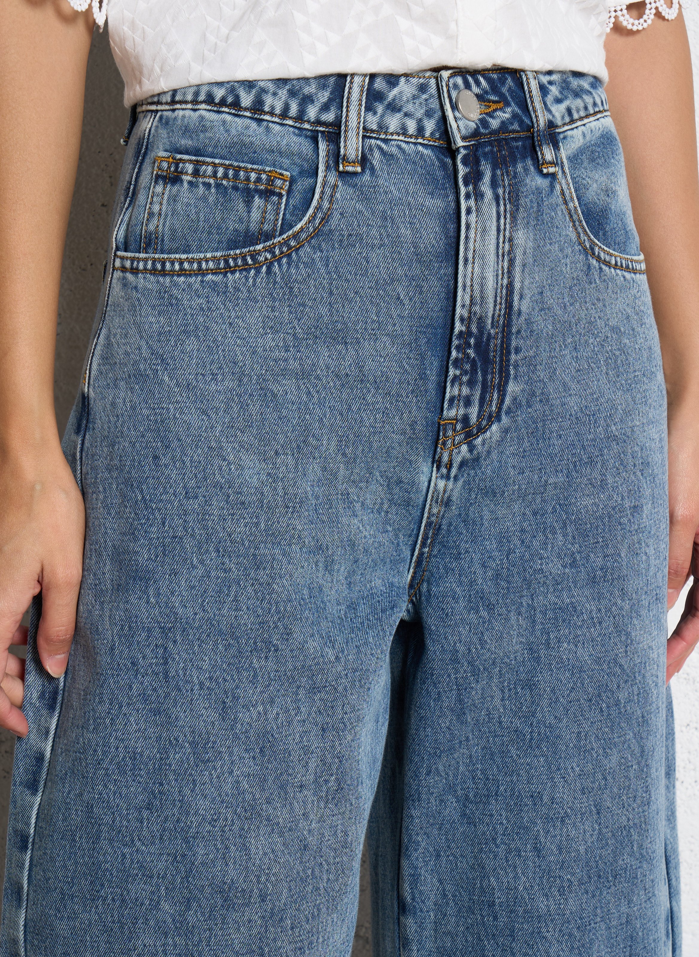 Weit geschnittene Jeans - aus Baumwolle Blau