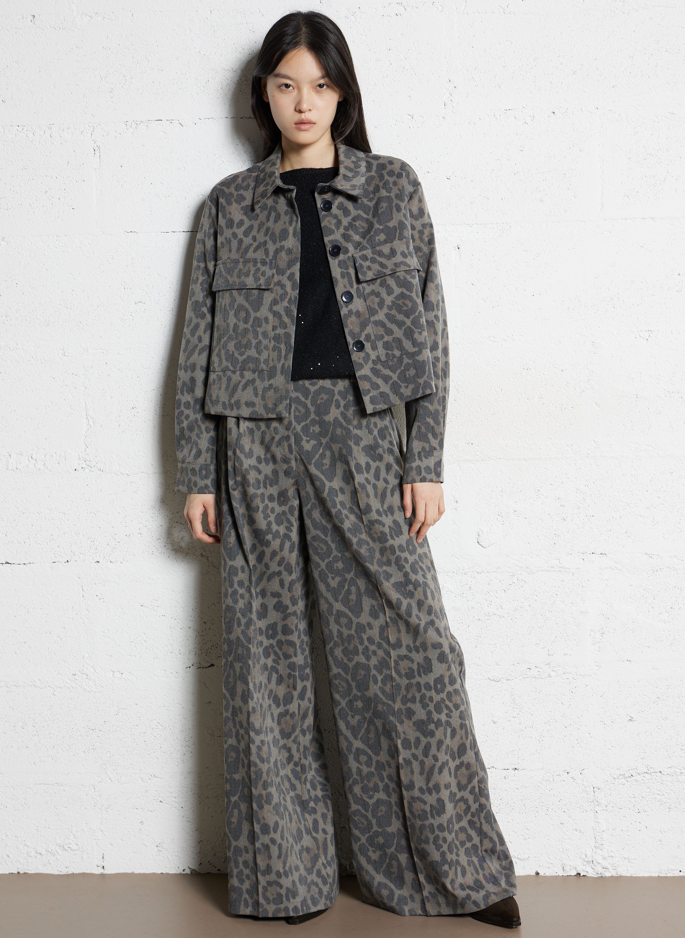 Veste droite col classique imprimée PLEASE Multicolore