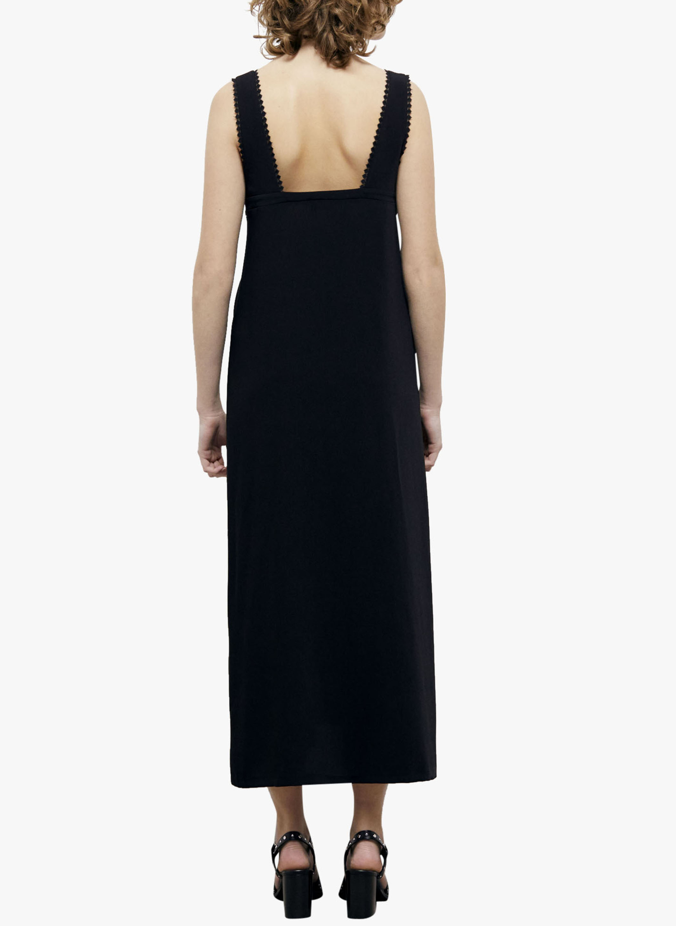 Rechte jurk met V-hals THE KOOPLES Zwart