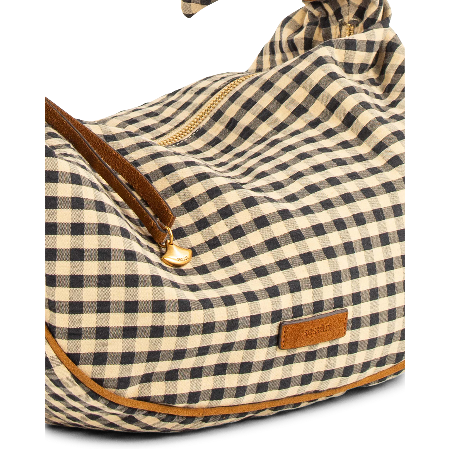 Tasche mit Schulterriemen aus Baumwolle und Leder SESSUN Beige