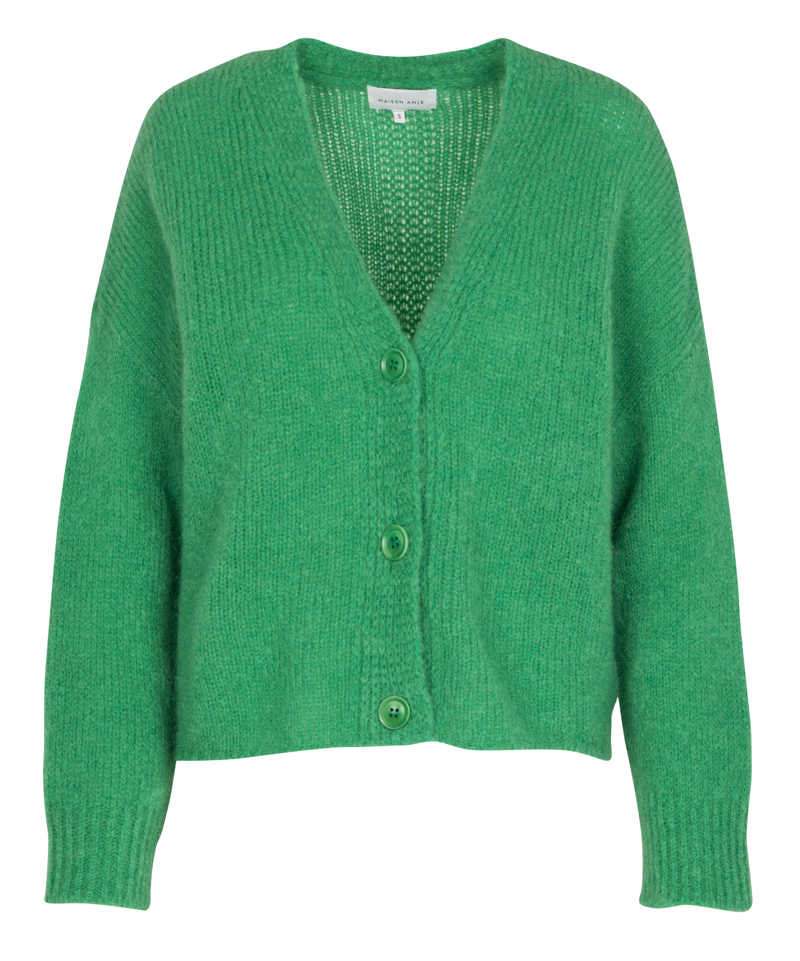 Gilet ample col V en laine mélangée MAISON ANJE Vert