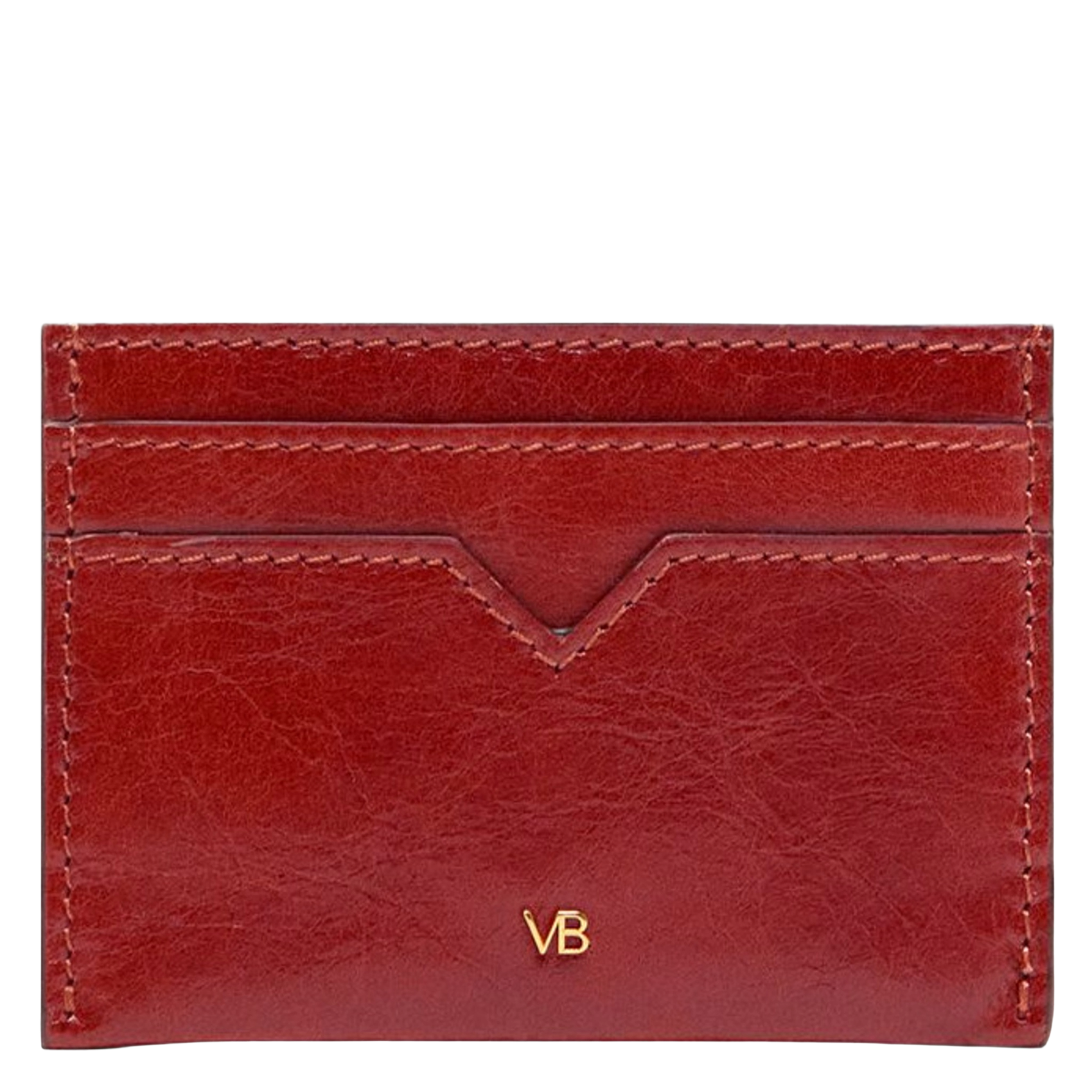 Smooth calfskin leather card holder VANESSA BRUNO Red