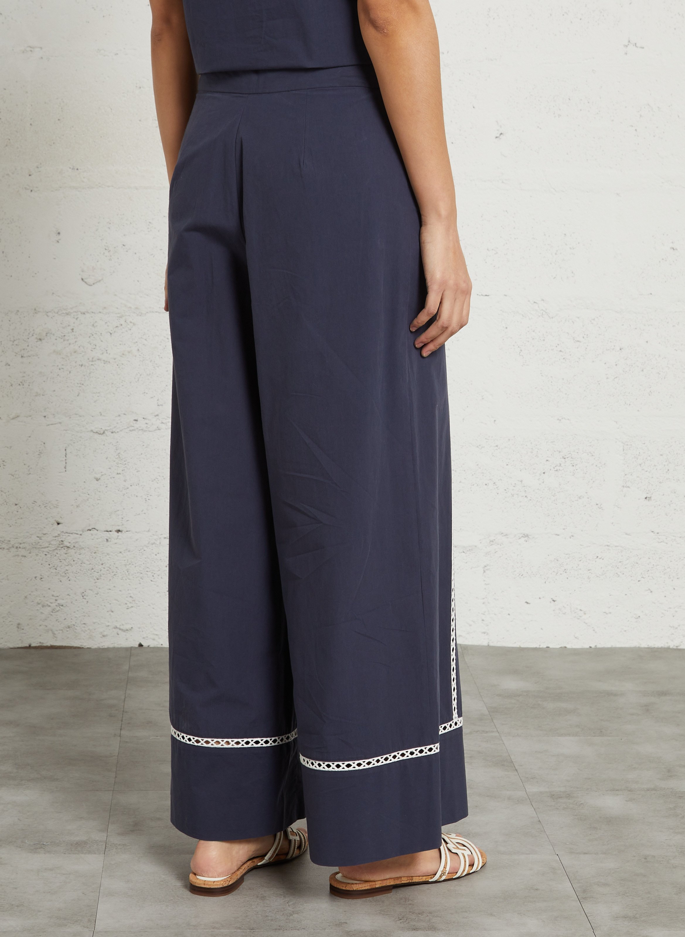 Wide cotton trousers  THE TINY BIG SISTER Blue