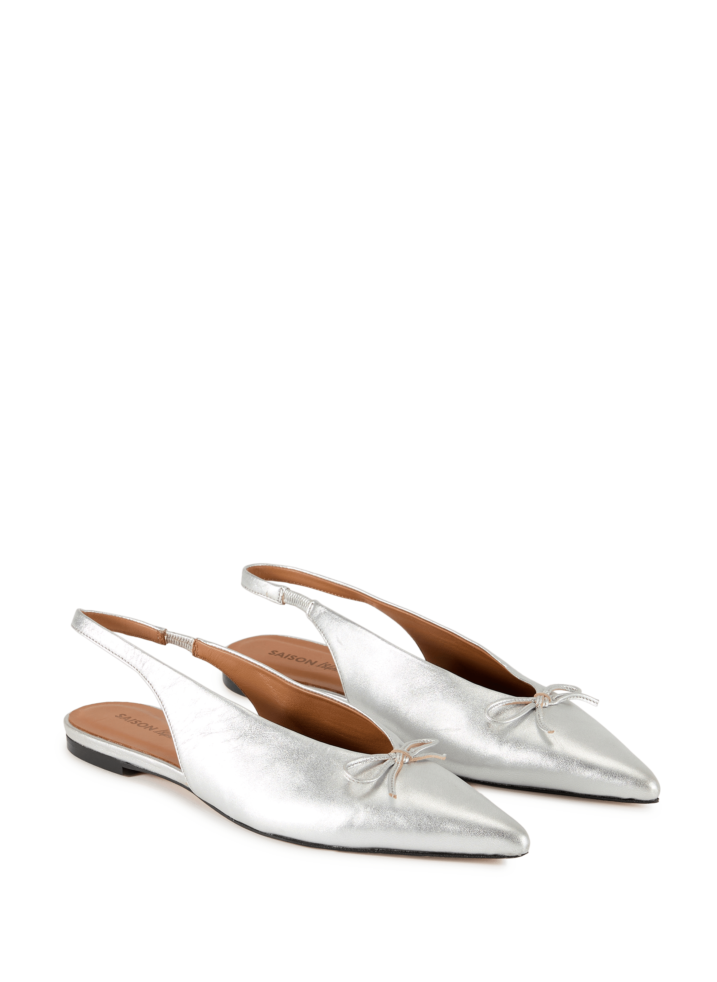 Slingbacks en cuir métallisé SAISON 1865 Zilver