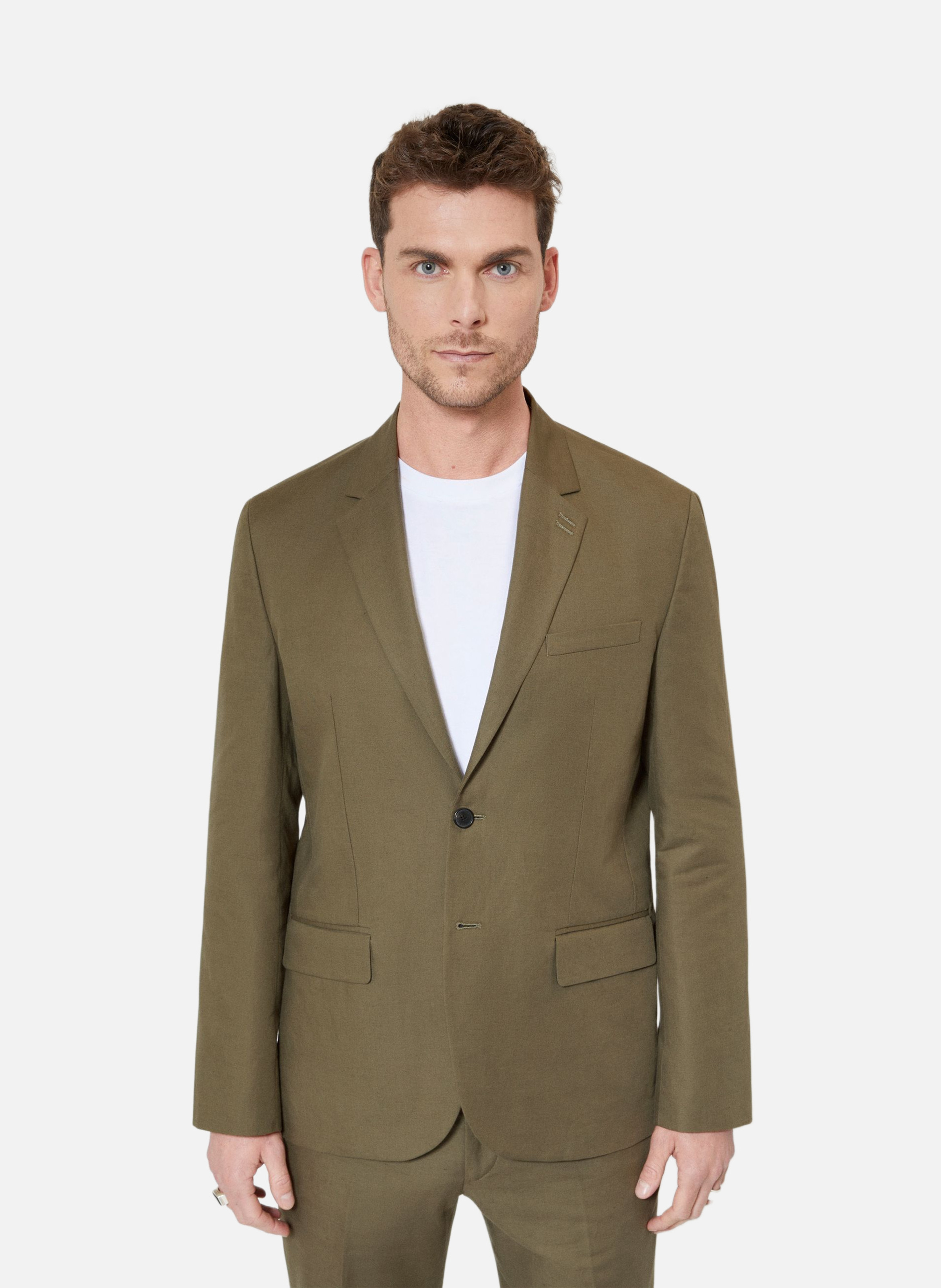 Cotton linen suit jacket THE KOOPLES Green