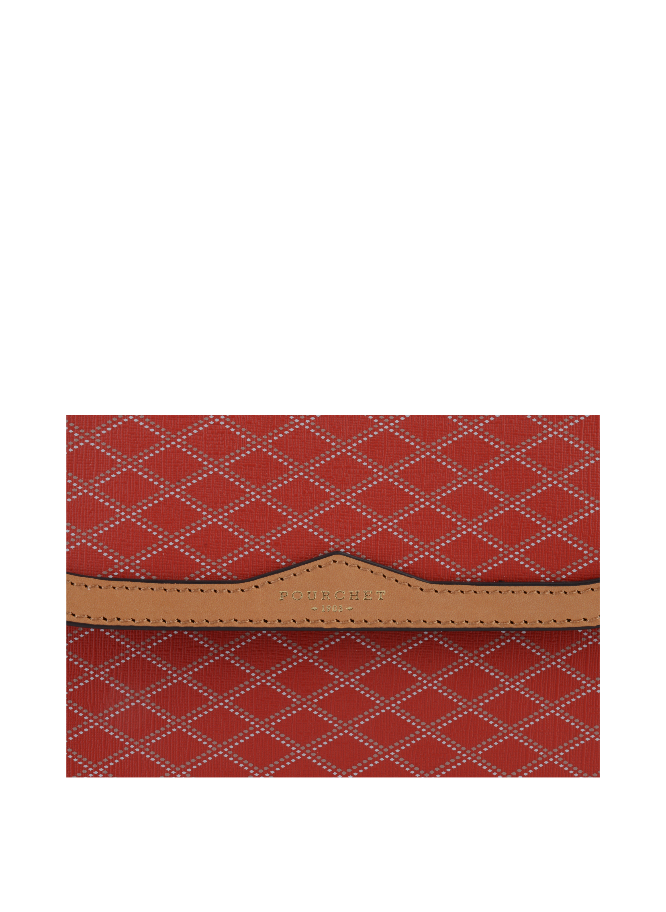 Coated canvas shoulder bag POURCHET Red