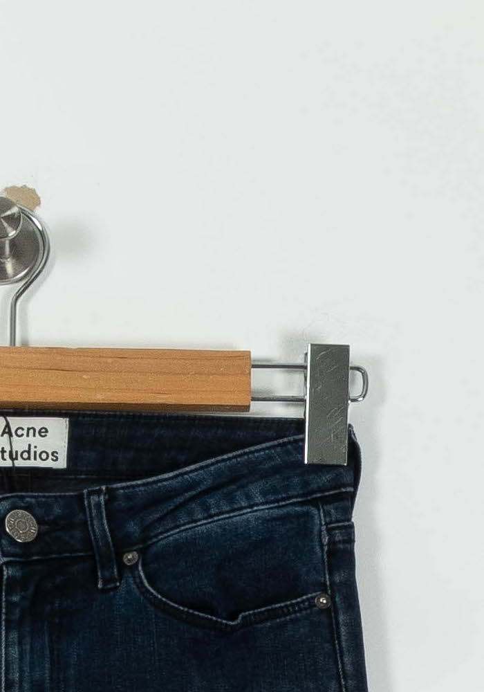 Cropped slim jeans with studs ACNE STUDIOS - Seconde Main Blue