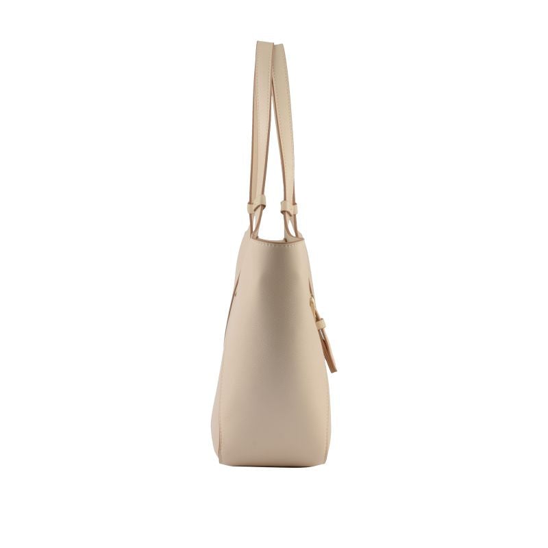 Calfskin leather shoulder bag Beige