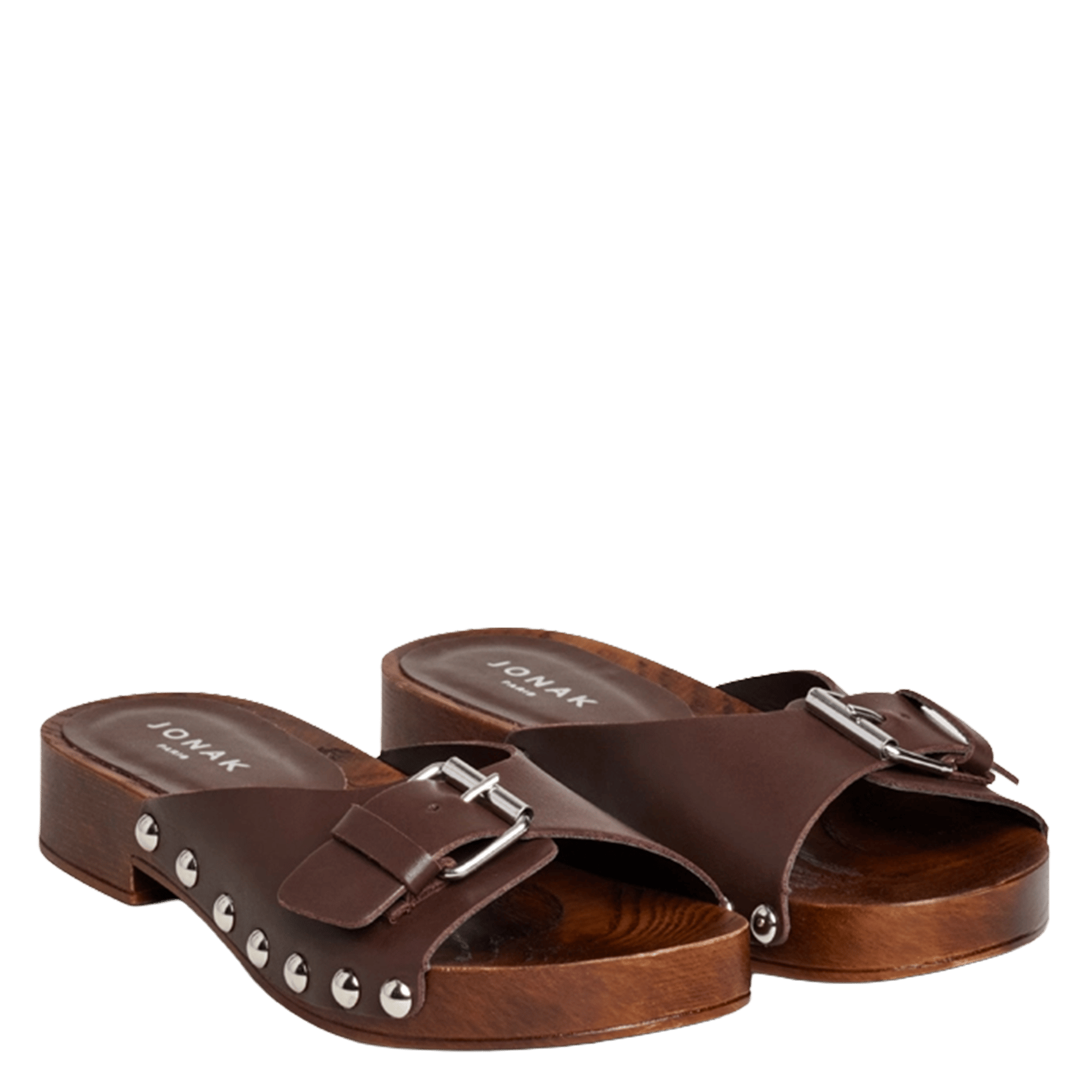 Leather mules JONAK Brown