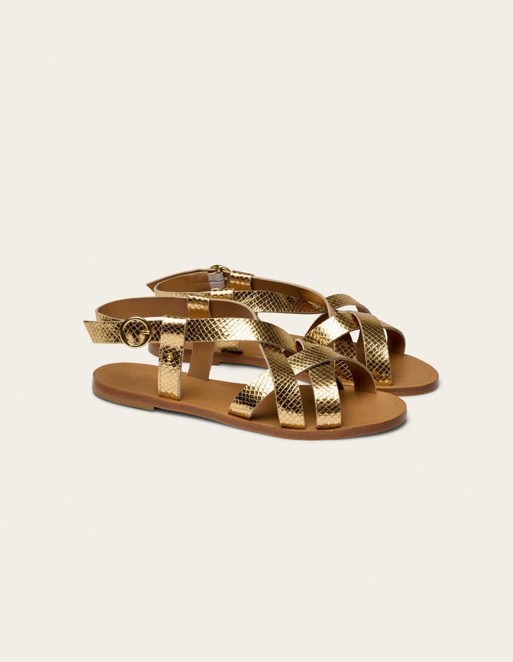 Faux leather sandals ODAJE Golden