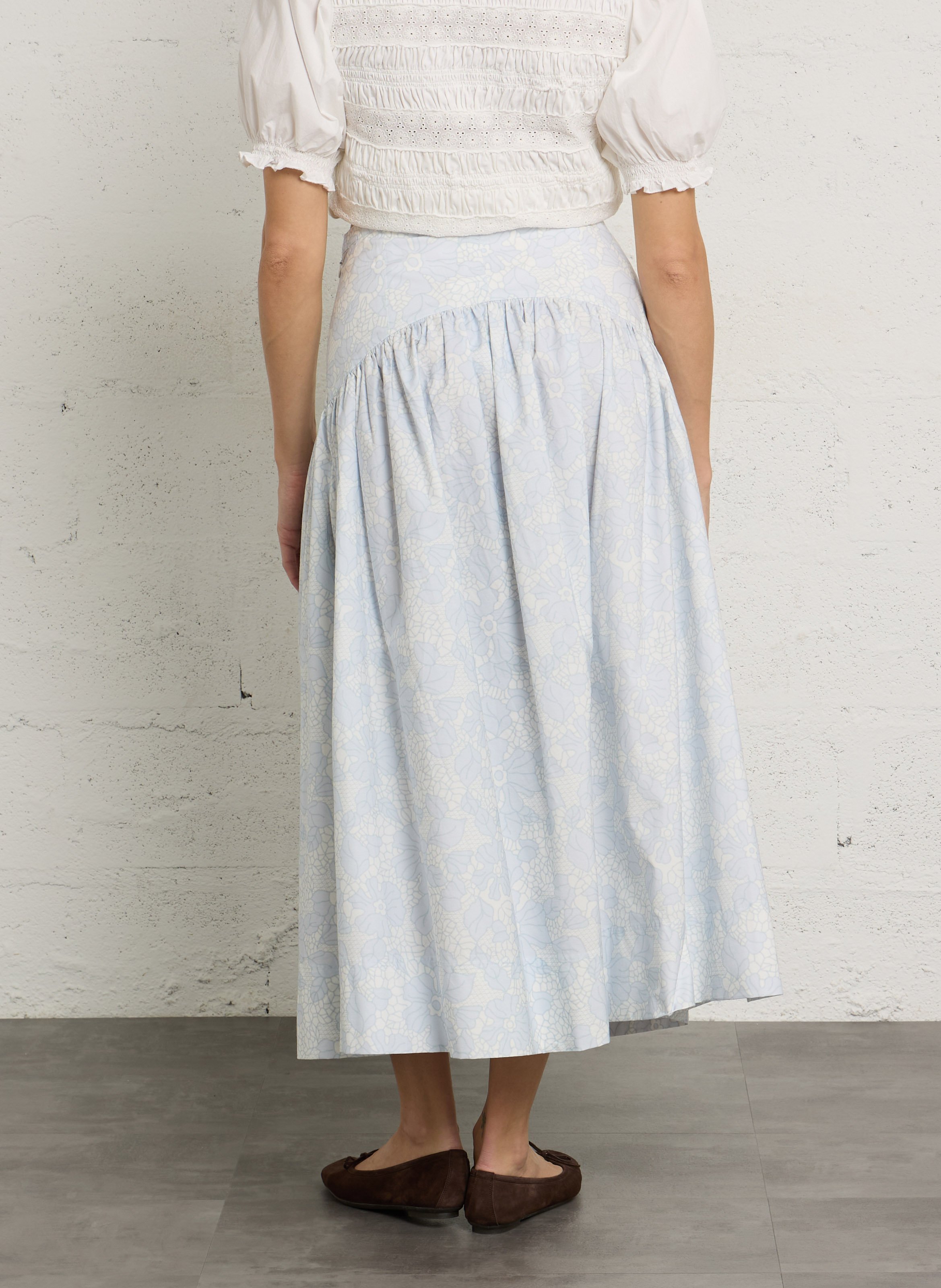 Ausgestellter Midi-Baumwollrock THE TINY BIG SISTER Mehrfarbig