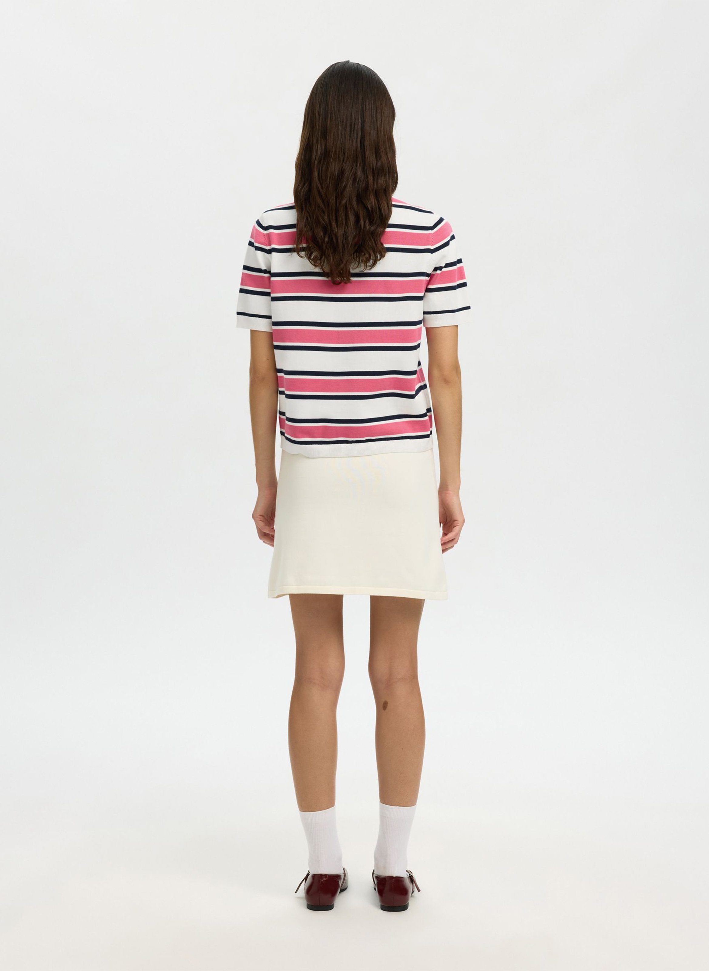 Striped blazer top SELECTED Beige