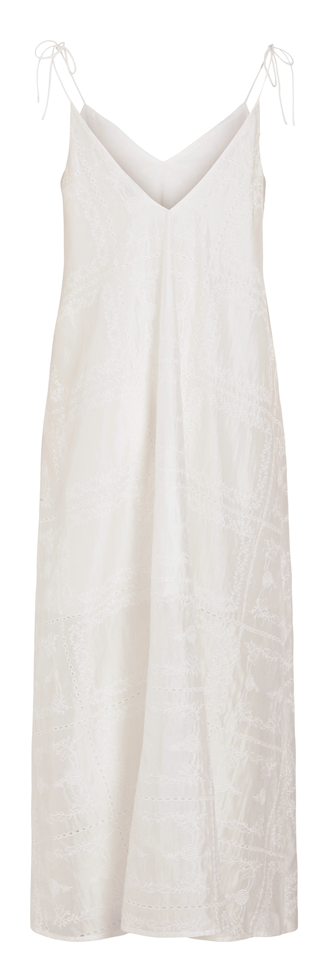 Langes Kleid mit V-Ausschnitt ROUGE EDIT Beige