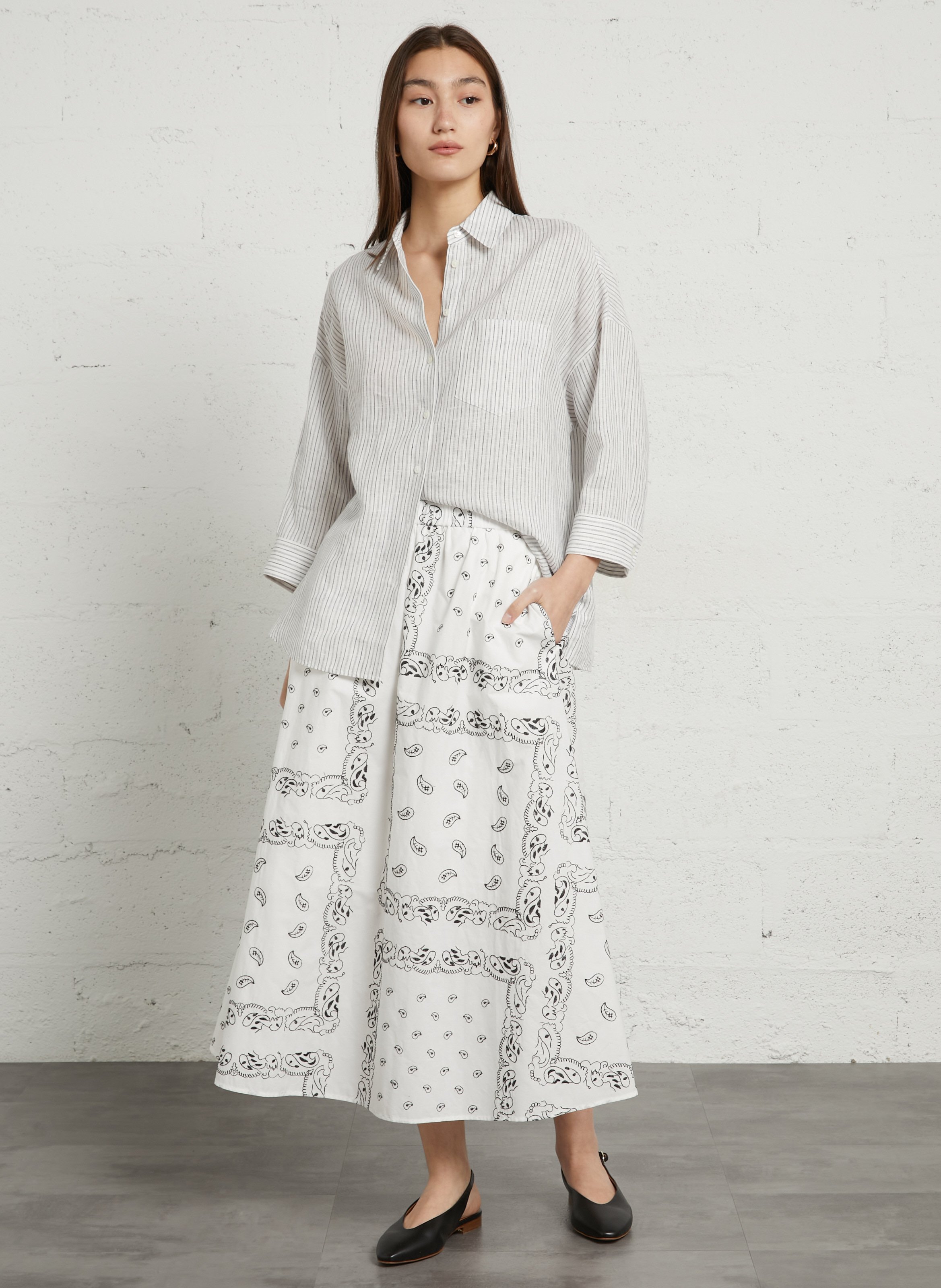 Oversized Linen Striped Shirt MAX MARA WEEK END Blue