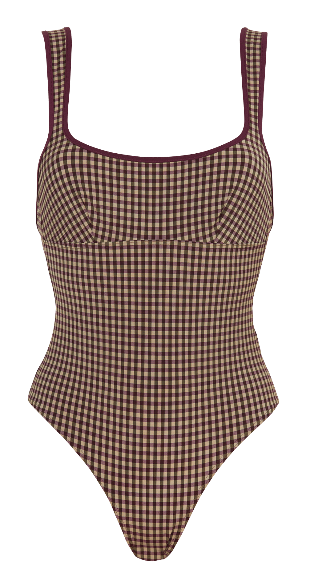 Checked one-piece swimsuit DNUD Plums