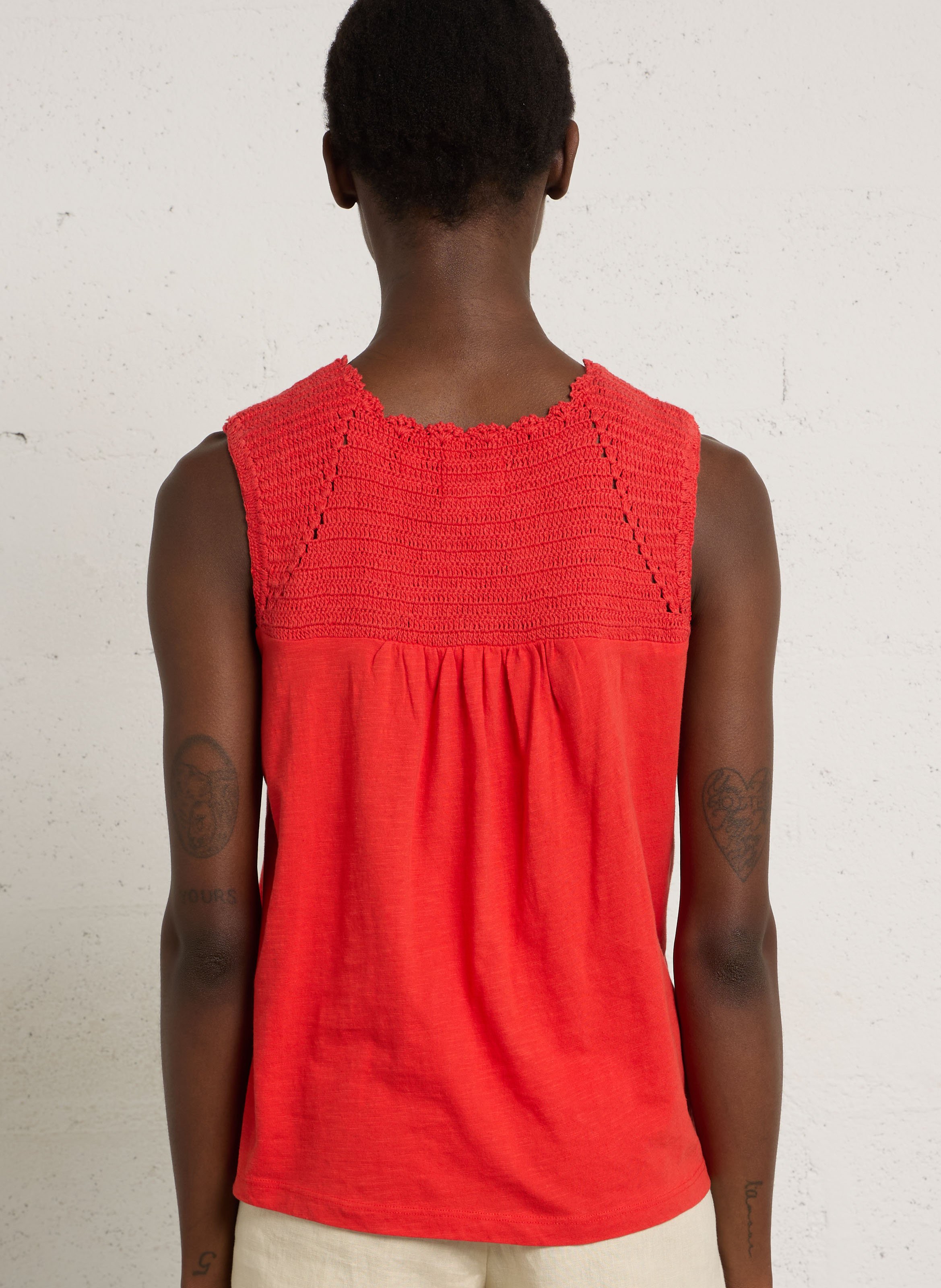 Katoenen blouse met ronde hals MAISON 123 Rood