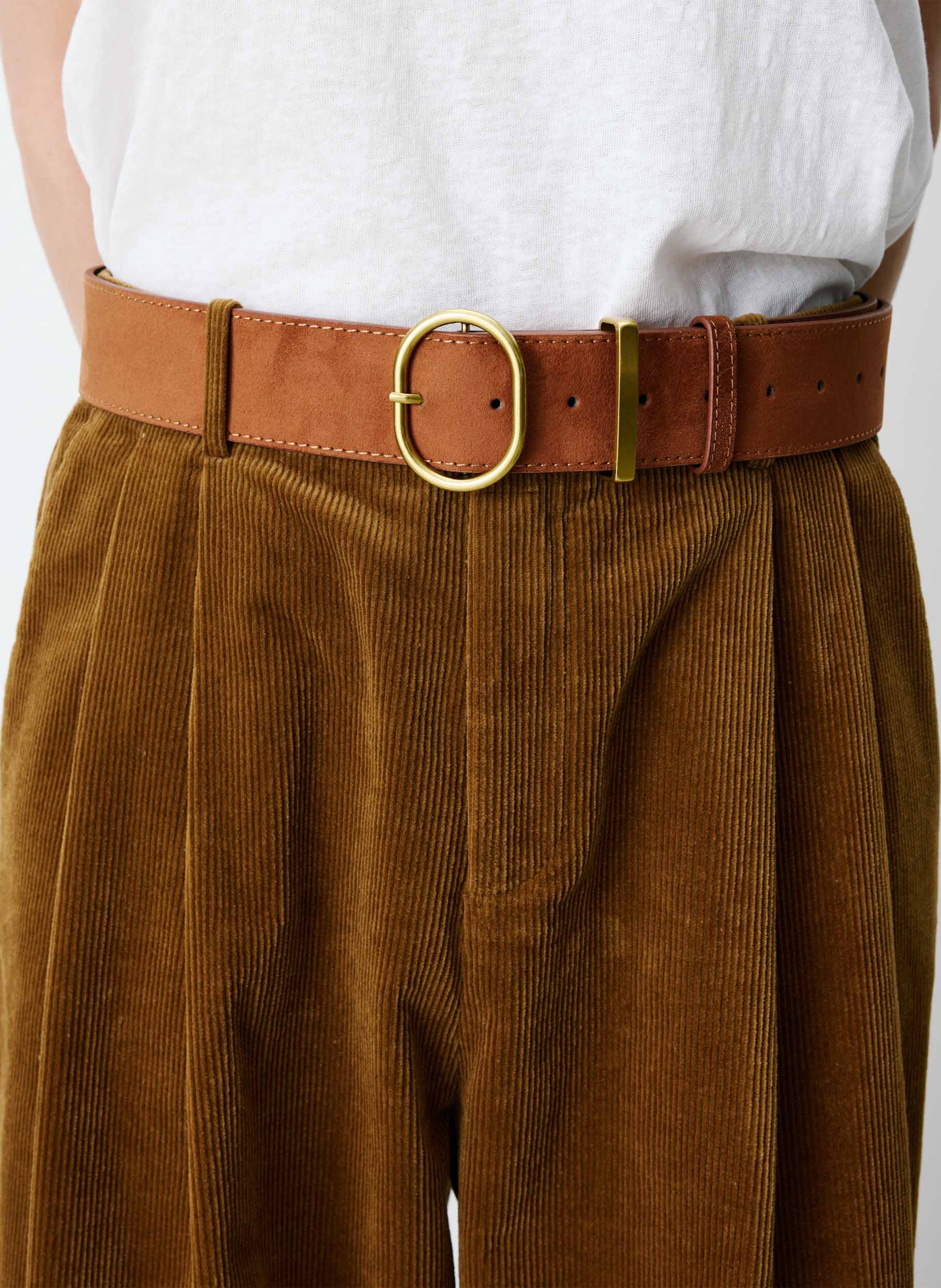 Ceinture en cuir velours | Marron GRACE ET MILA Femme