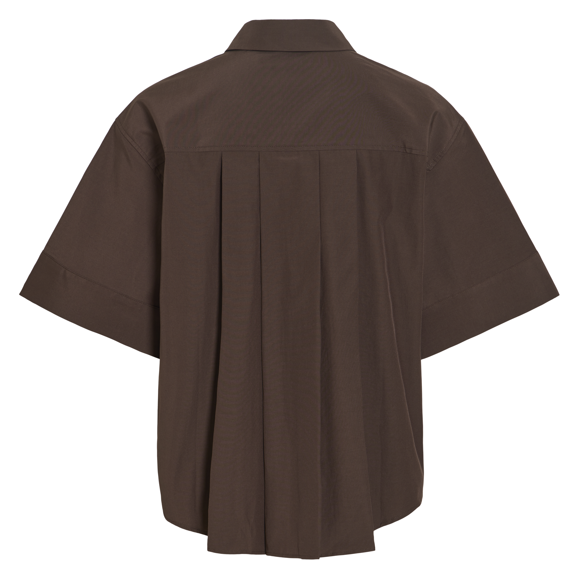 Straight shirt with classic collar VILA Brown