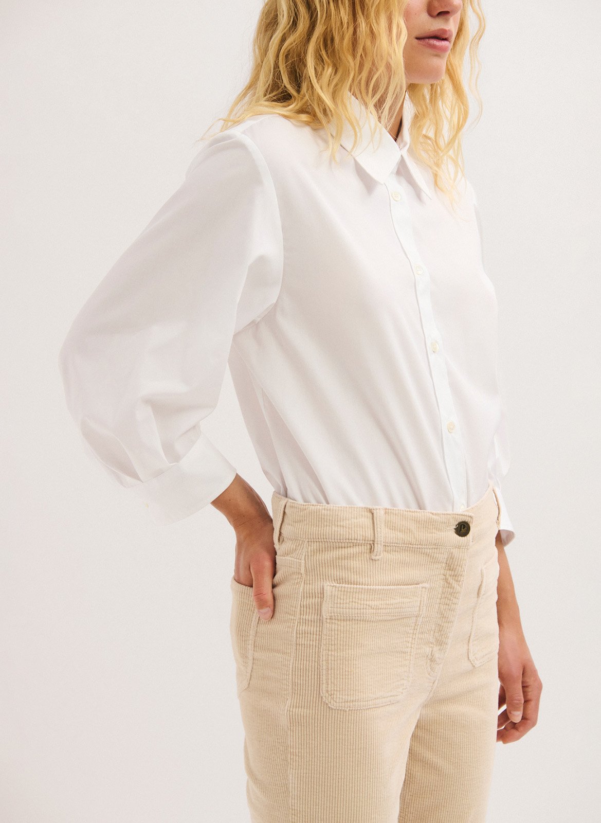 Straight cotton shirt PABLO White