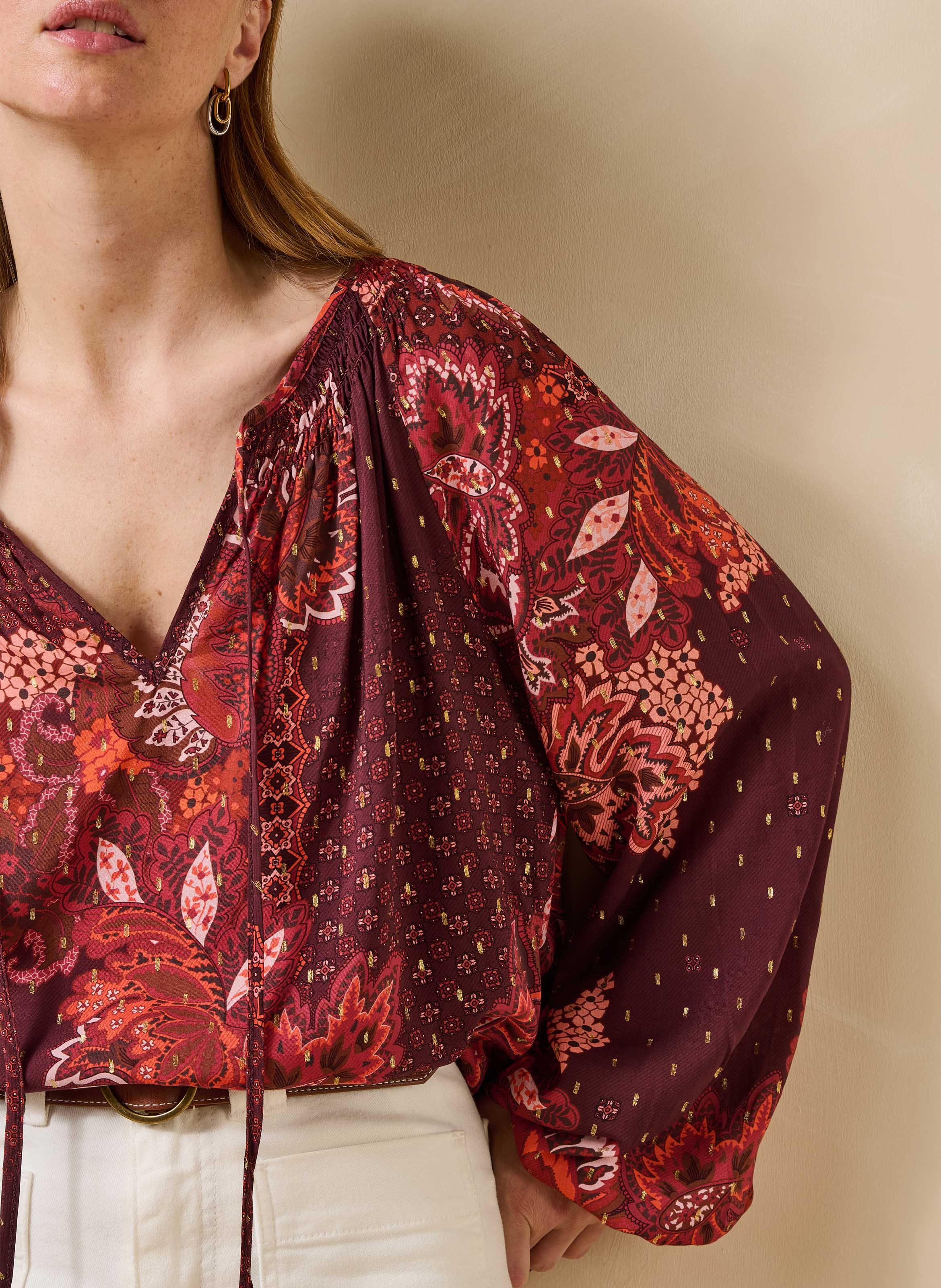 Henley blouse LA FEE MARABOUTEE Red