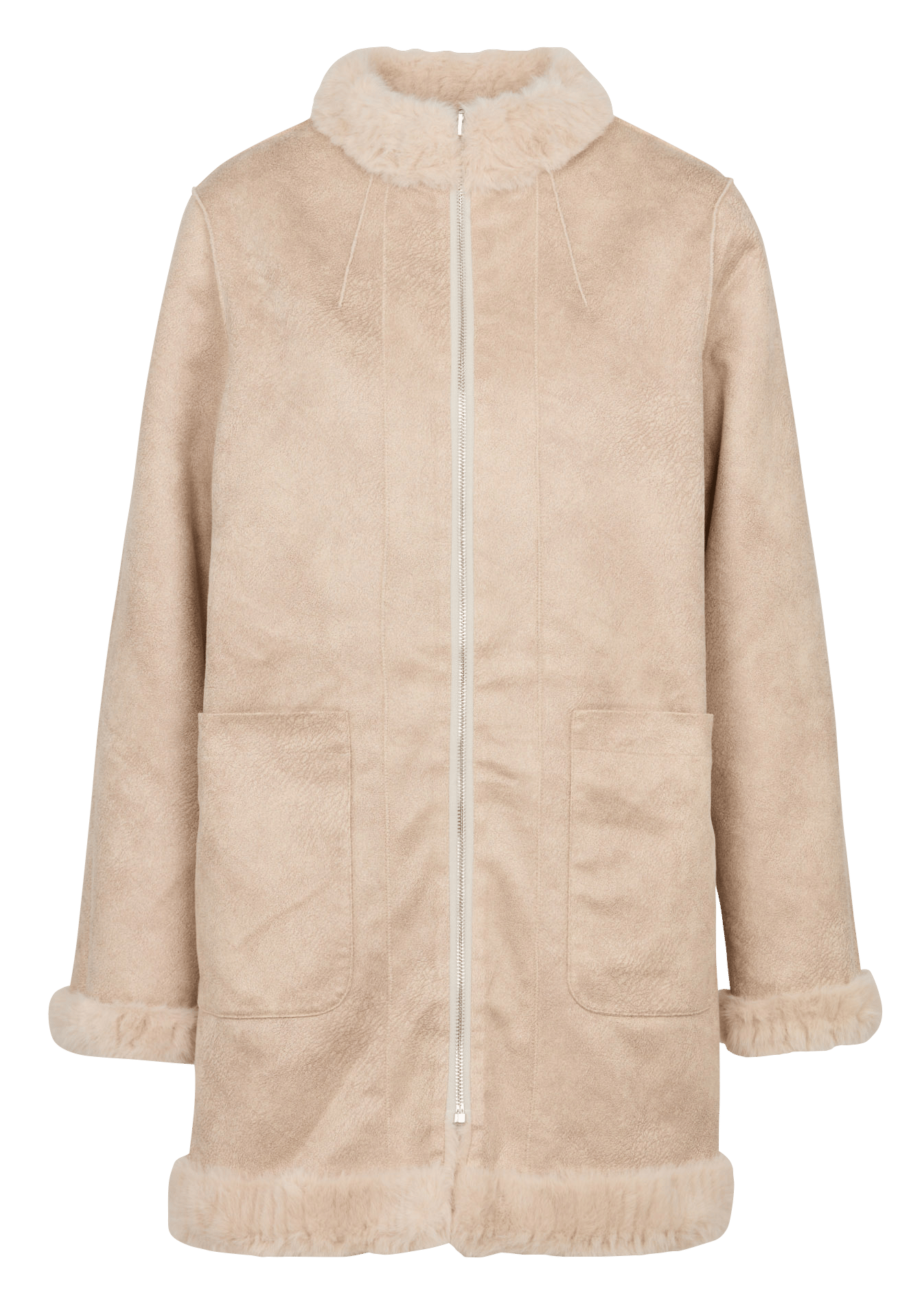  Manteau mi-long en fausse fourrure LA FEE MARABOUTEE Blanc