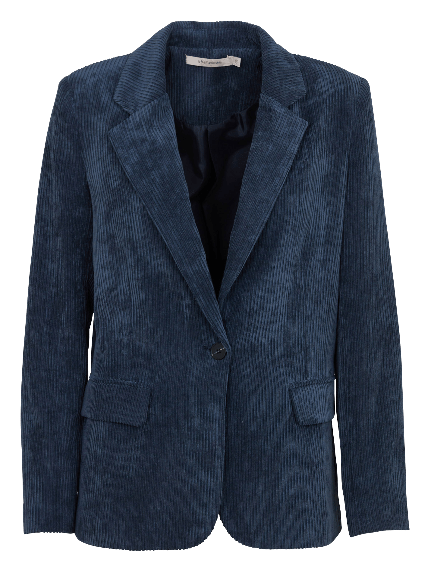 Straight corduroy tailored jacket LA FEE MARABOUTEE Blue