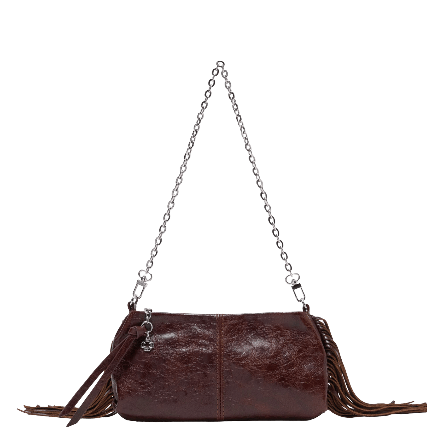 Brede leren riem met studs MAJE Bruin