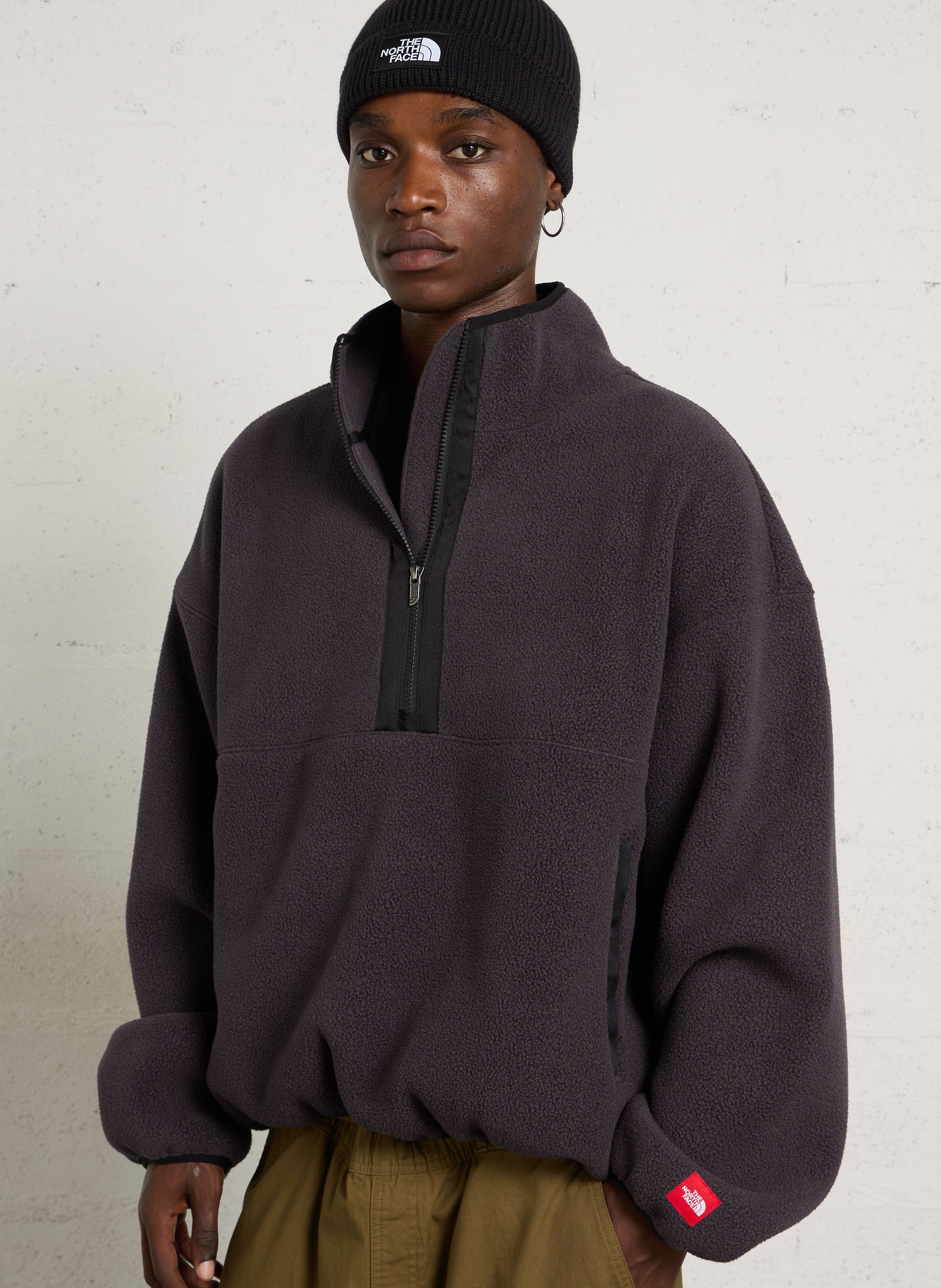 Fleece met opstaande kraag en rits in effen kleur THE NORTH FACE Grijs