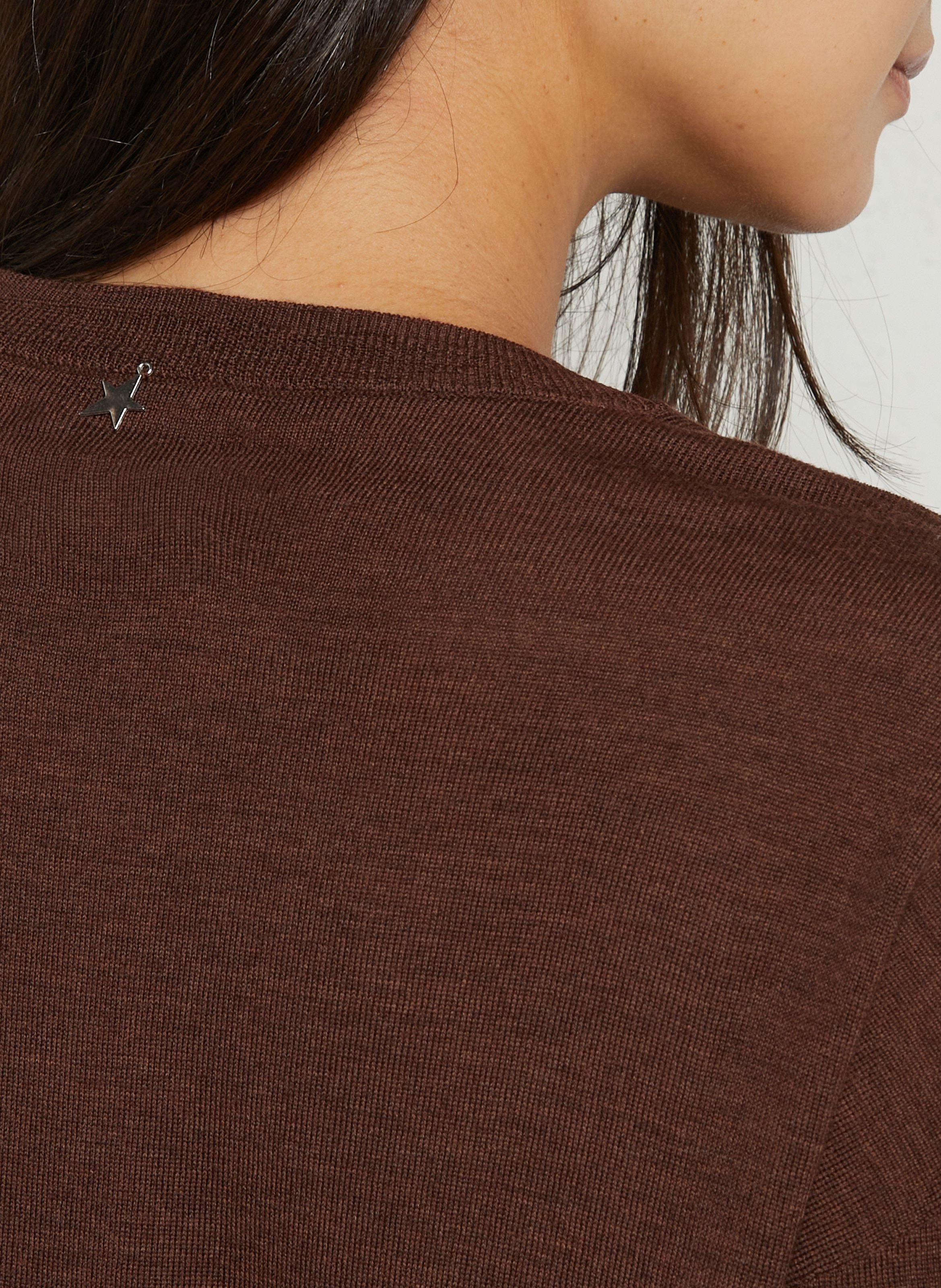 Gerader Wollpullover mit V-Ausschnitt SUD EXPRESS Braun