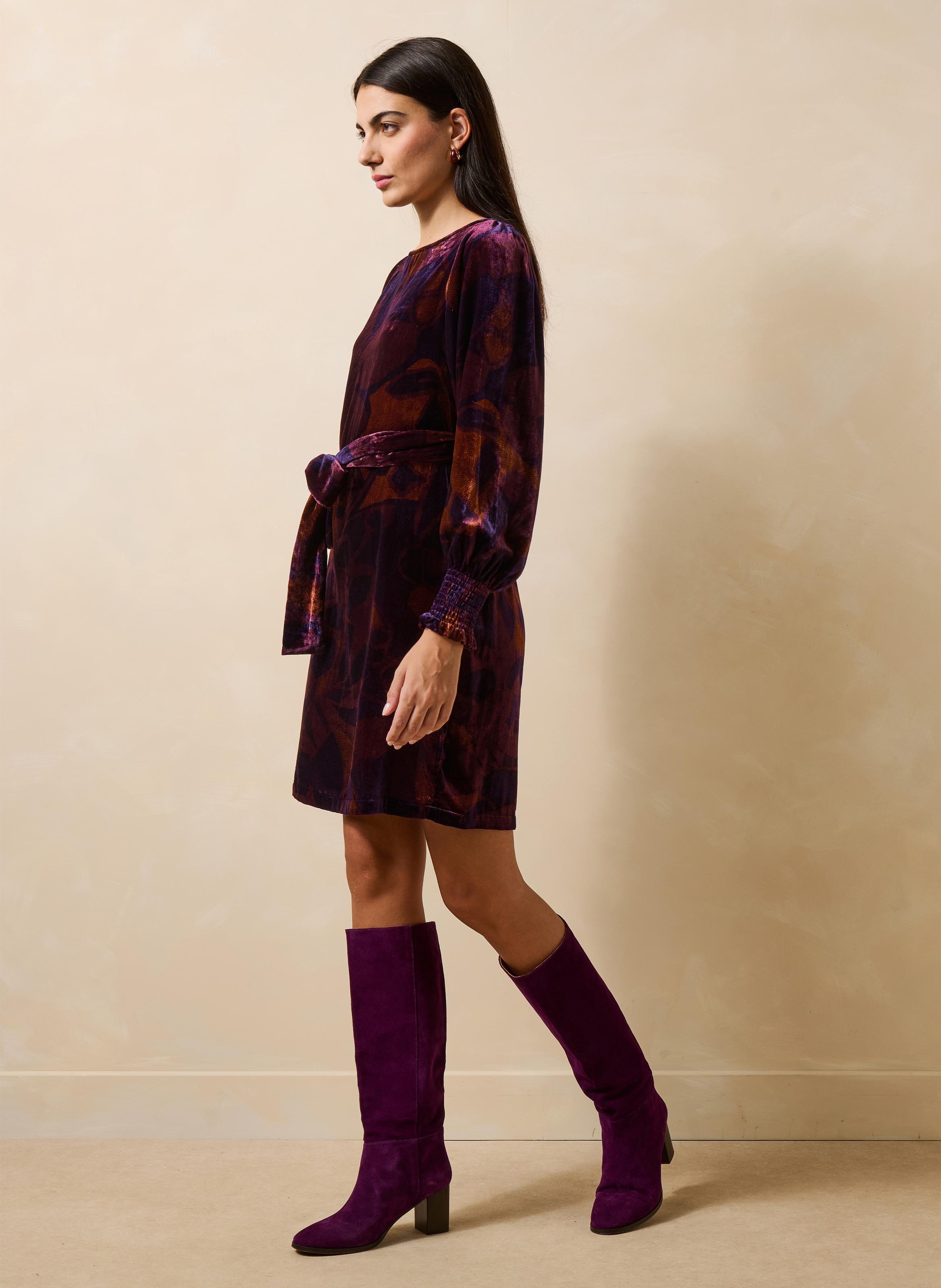 Printed straight dress with round neck LA FEE MARABOUTEE Multicolored