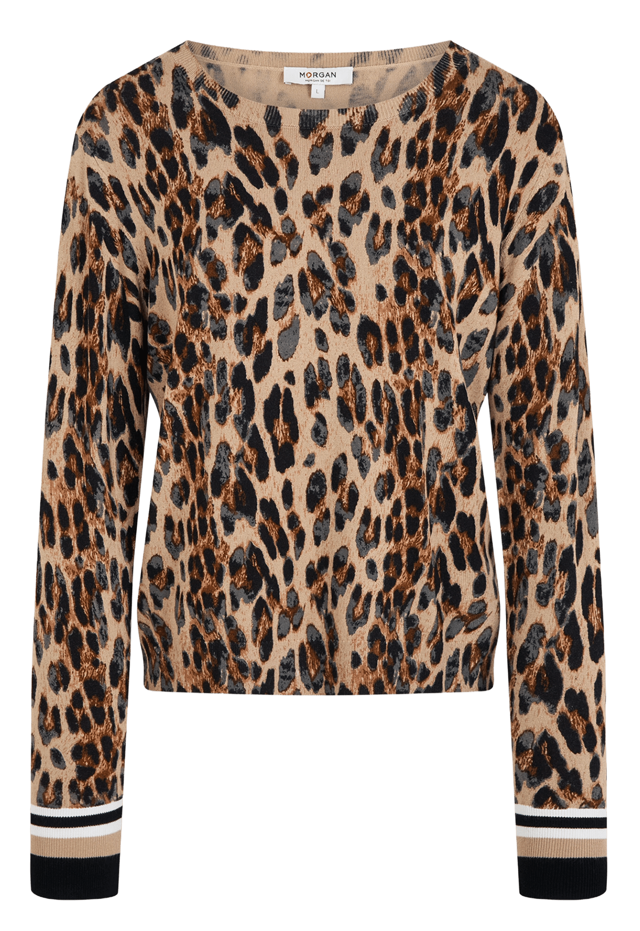 Pull droit léopard en maille fine MORGAN Veelkleurig