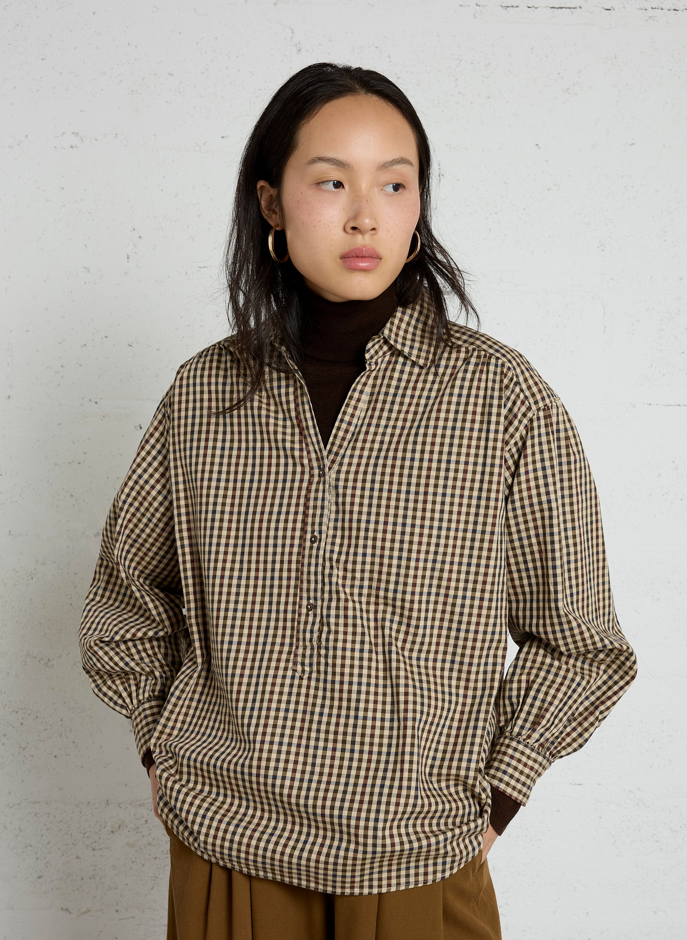 Checked cotton shirt DIEGA Khaki