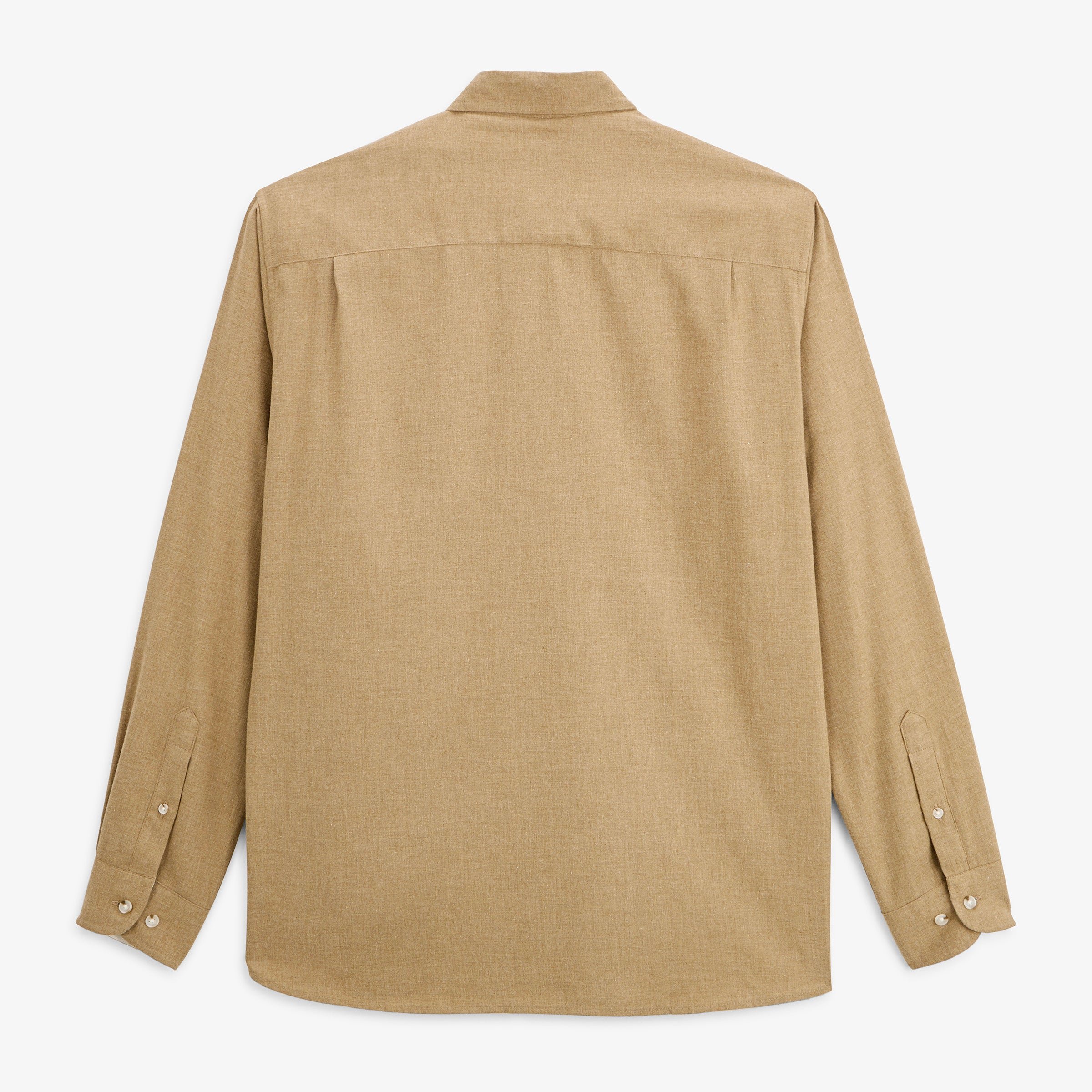 Long-sleeved cotton flannel shirt SERGE BLANCO Beige