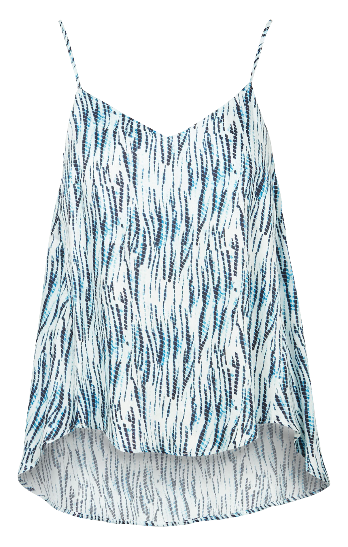 Topje met V-hals en print PLEASE Blauw