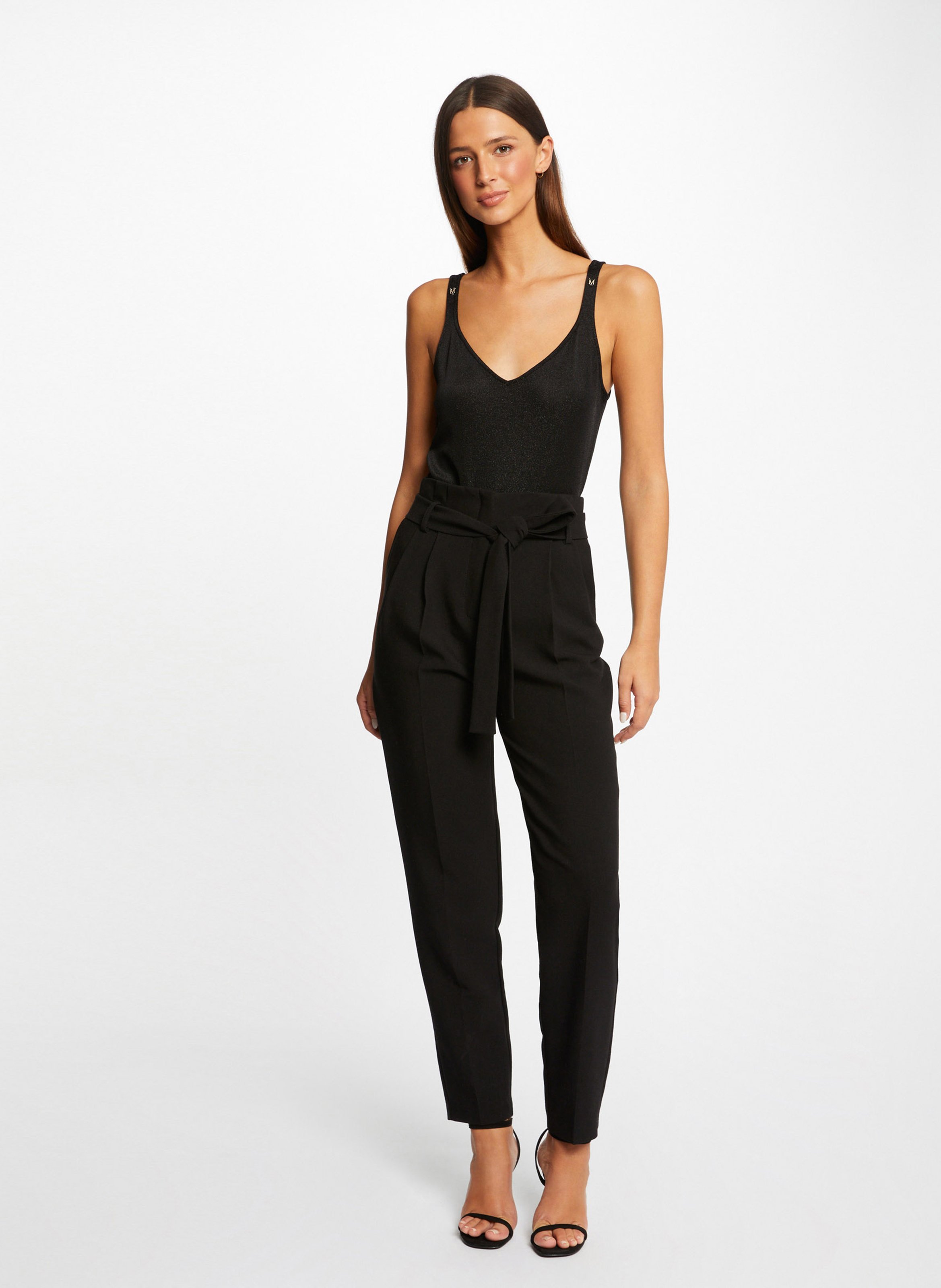 Top met V-hals MORGAN Zwart