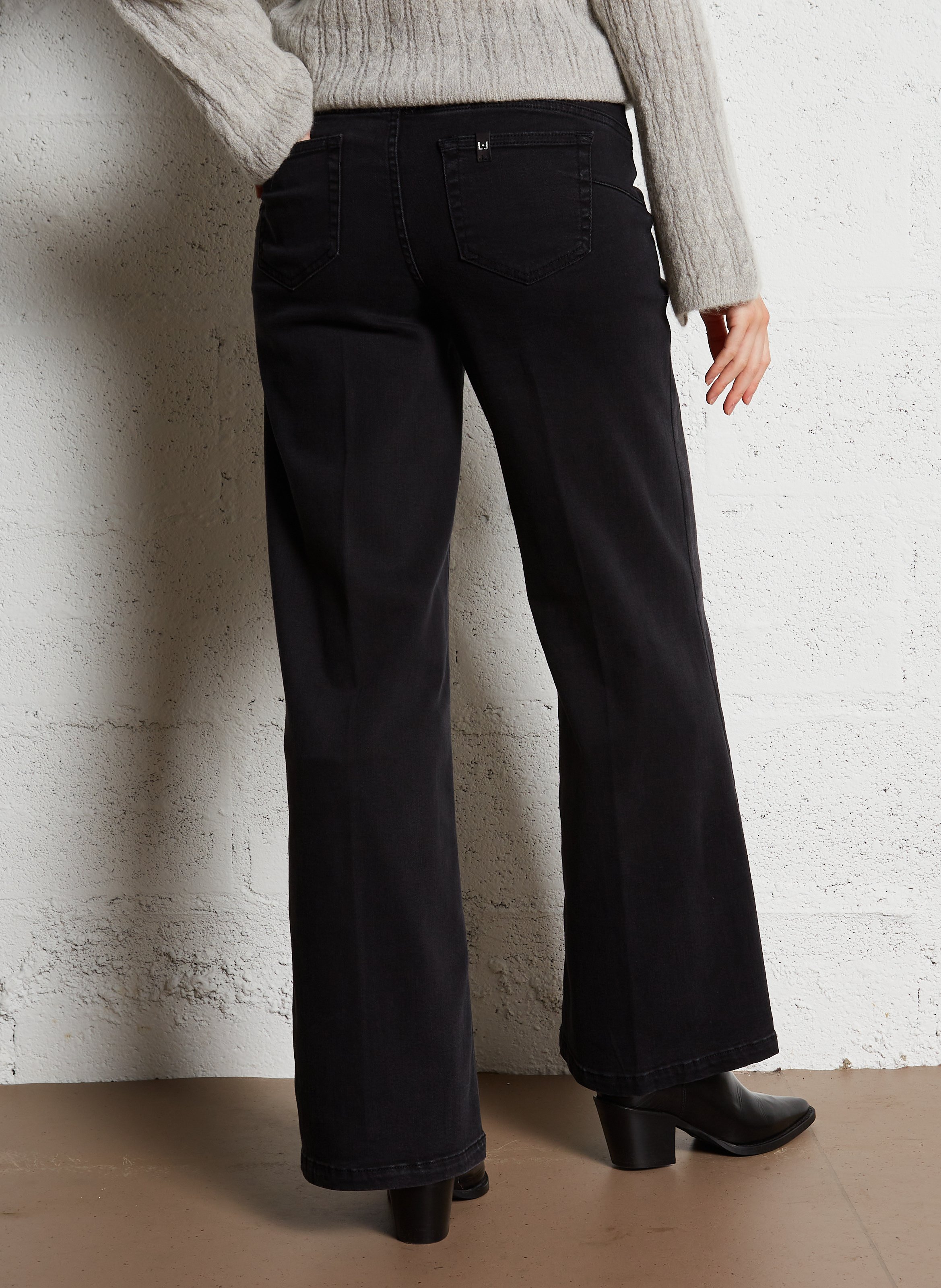 Flared jeans met hoge taille | katoenblend LIU JO Zwart