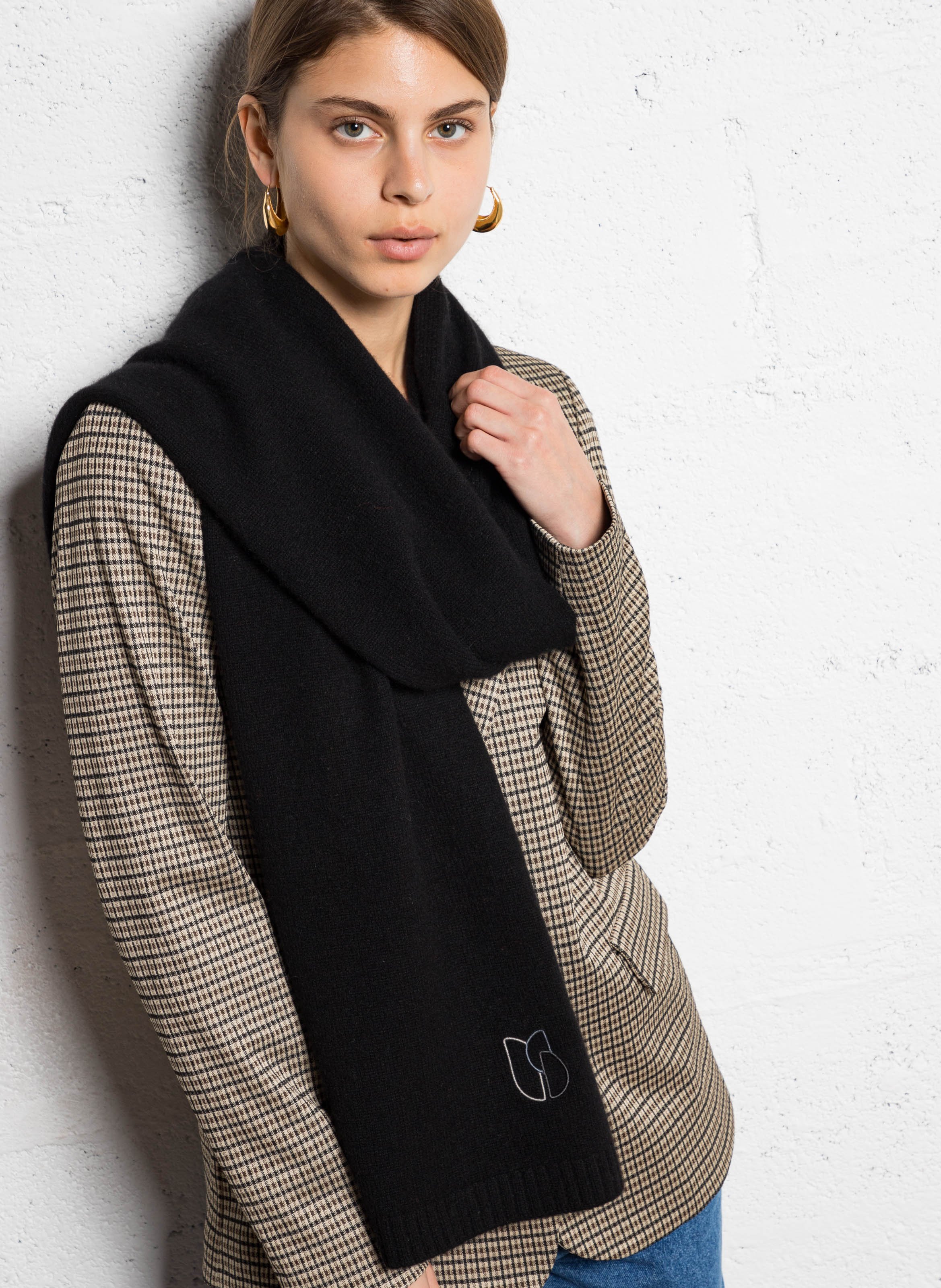 Echarpe en cachemire mélangé BA&SH Noir