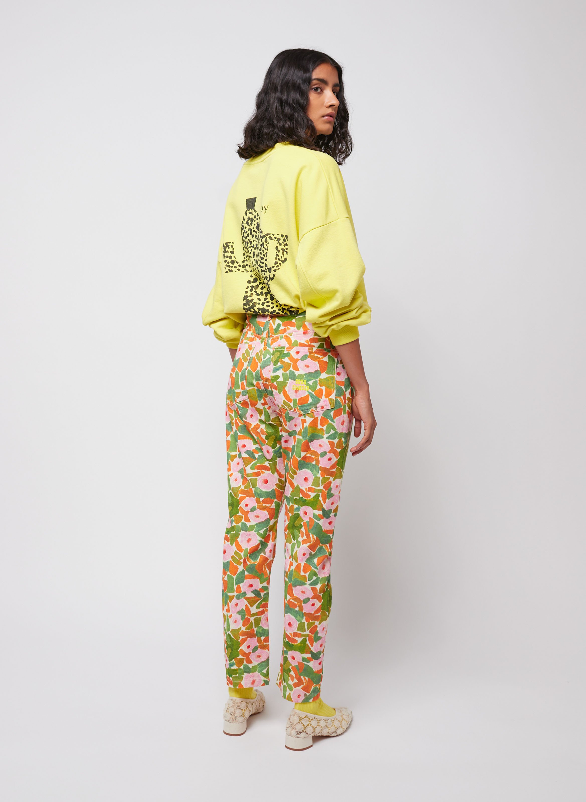 Biologische bloemenprint worteljeans van katoen BOBO CHOSES Veelkleurig