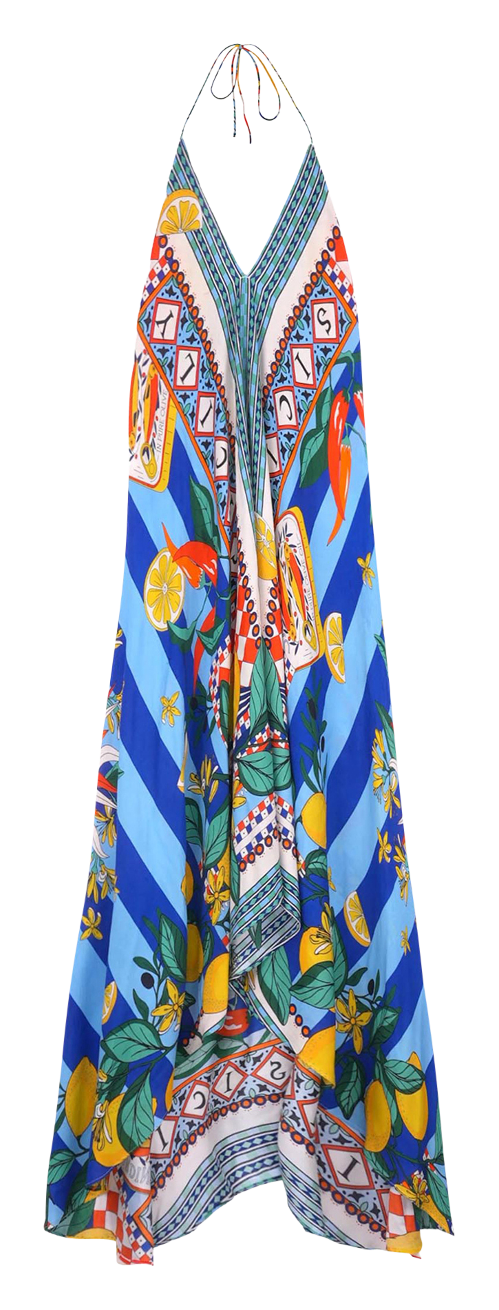 Flared printed midi dress WILD Blue