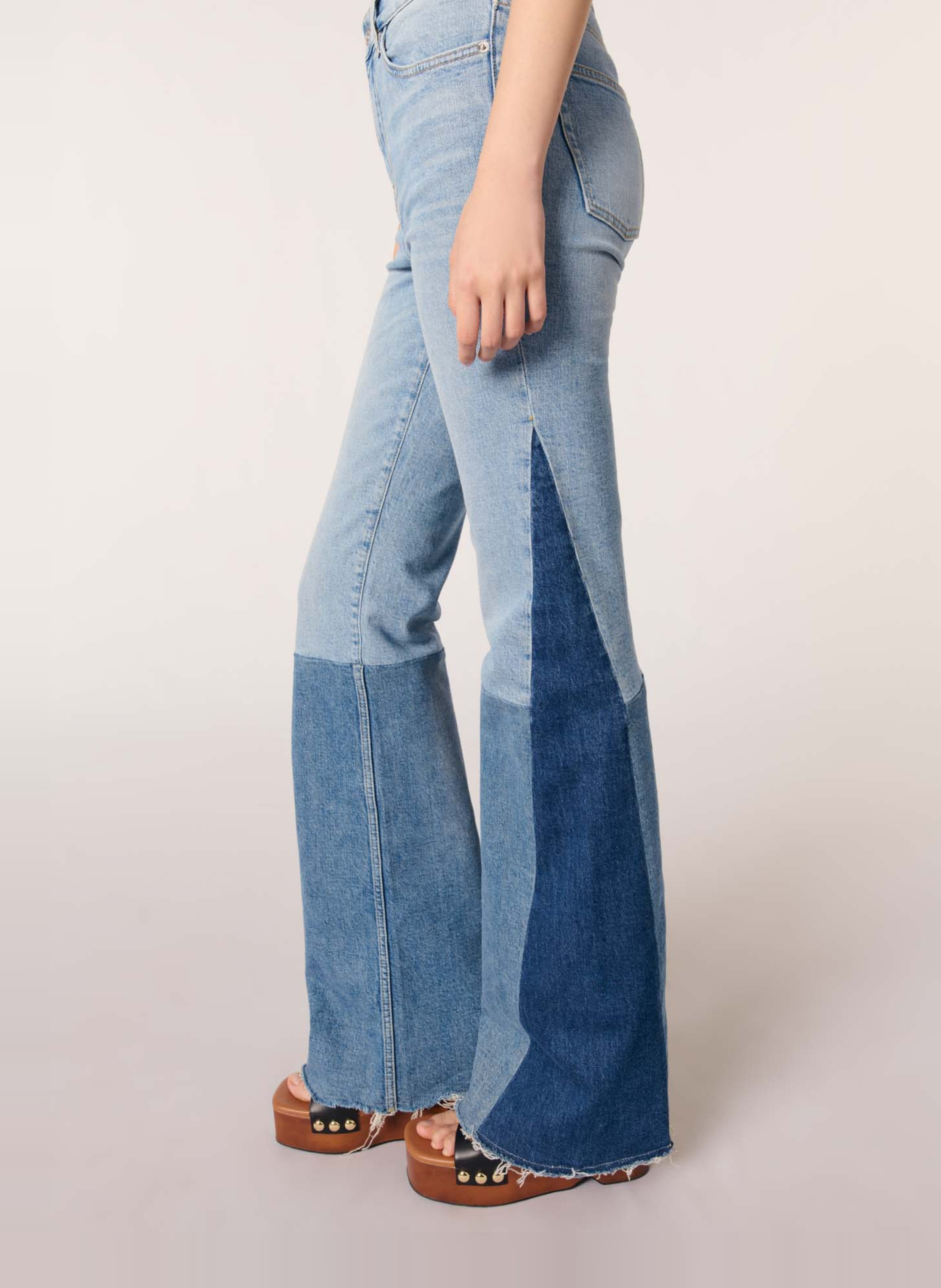 Straight-fit jeans met patchwork MAJE Blauw