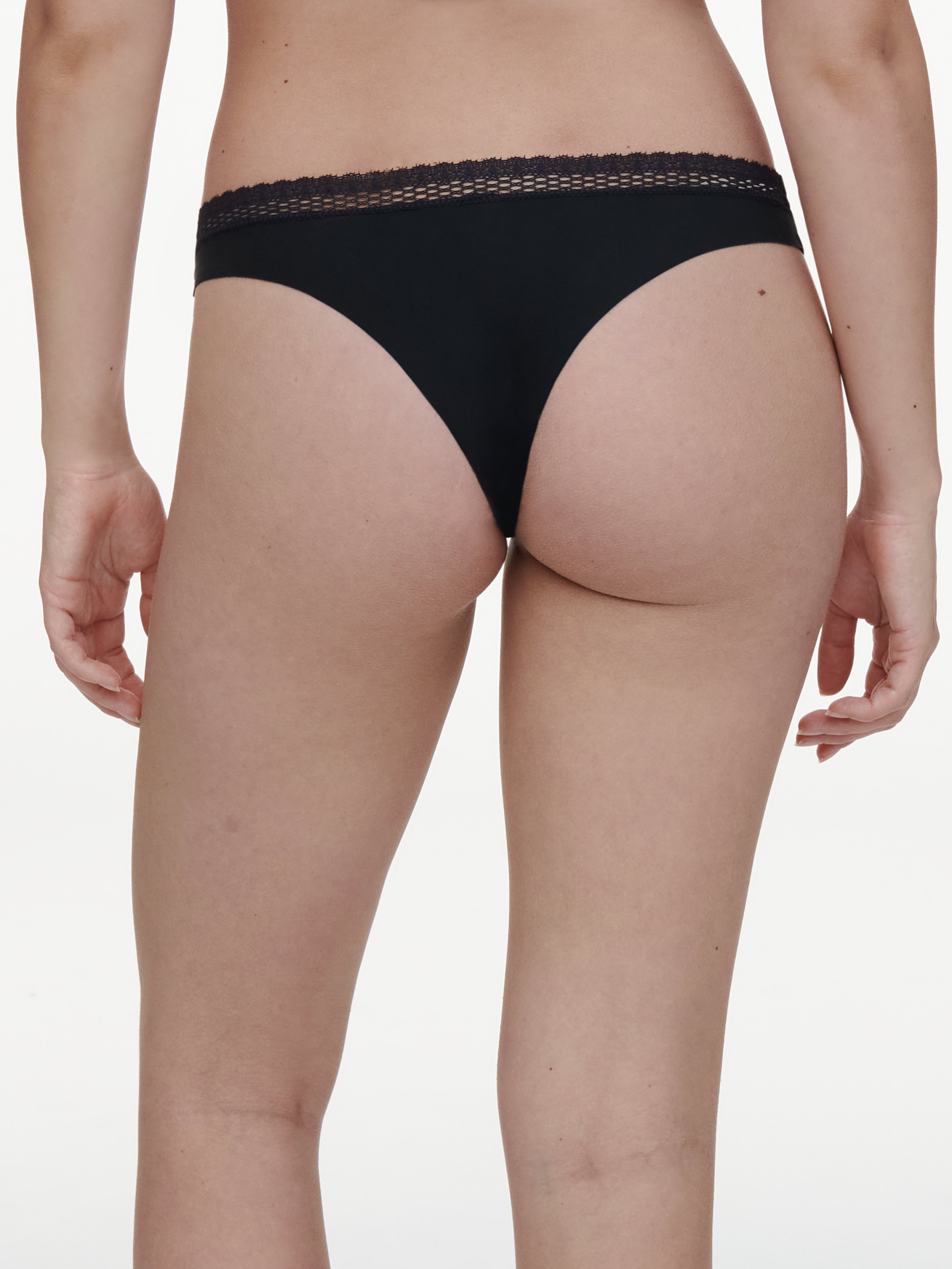 Cotton tanga CHANTELLE Black