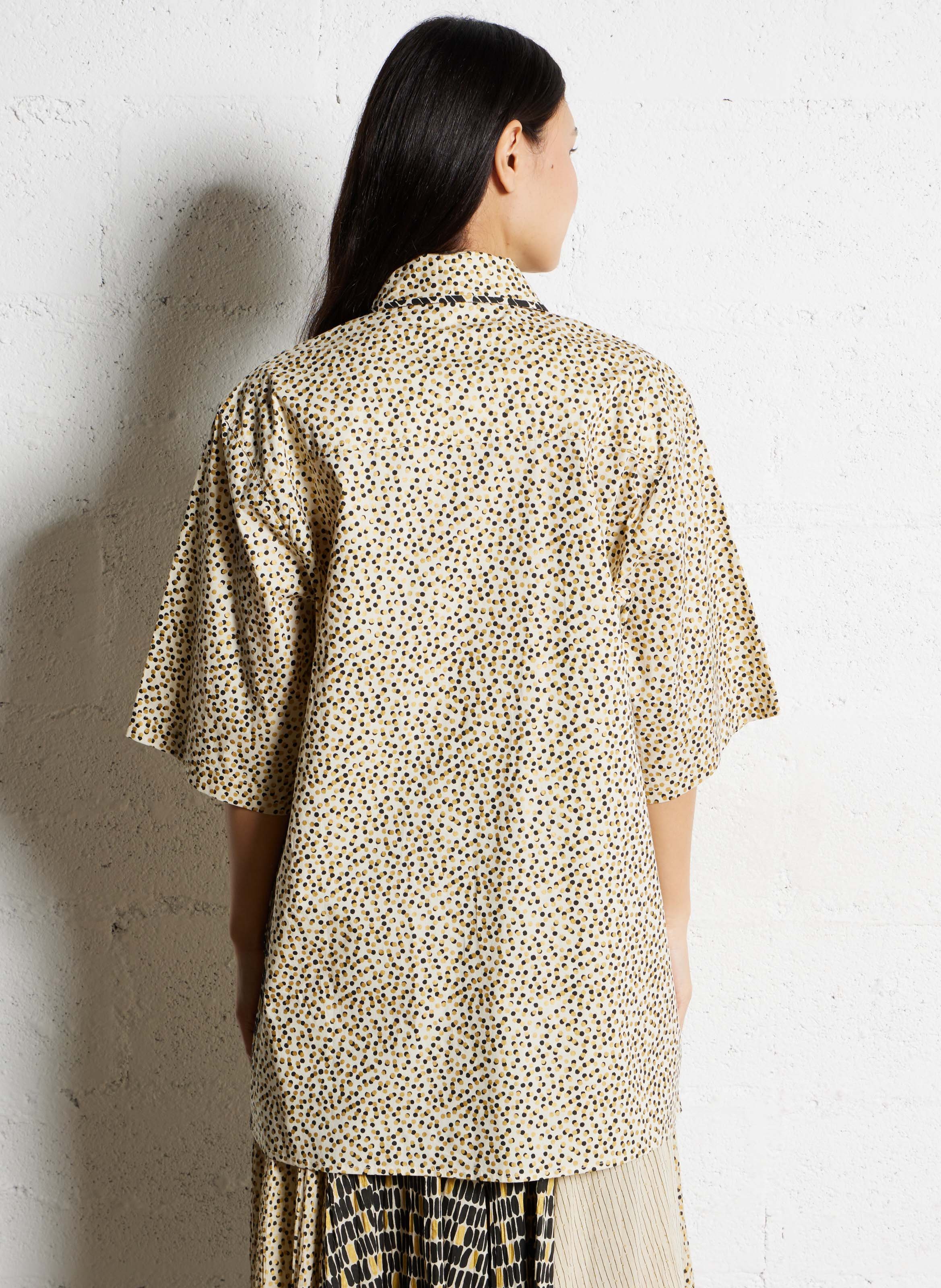 Classic-collar printed cotton shirt MES DEMOISELLES Multicolored