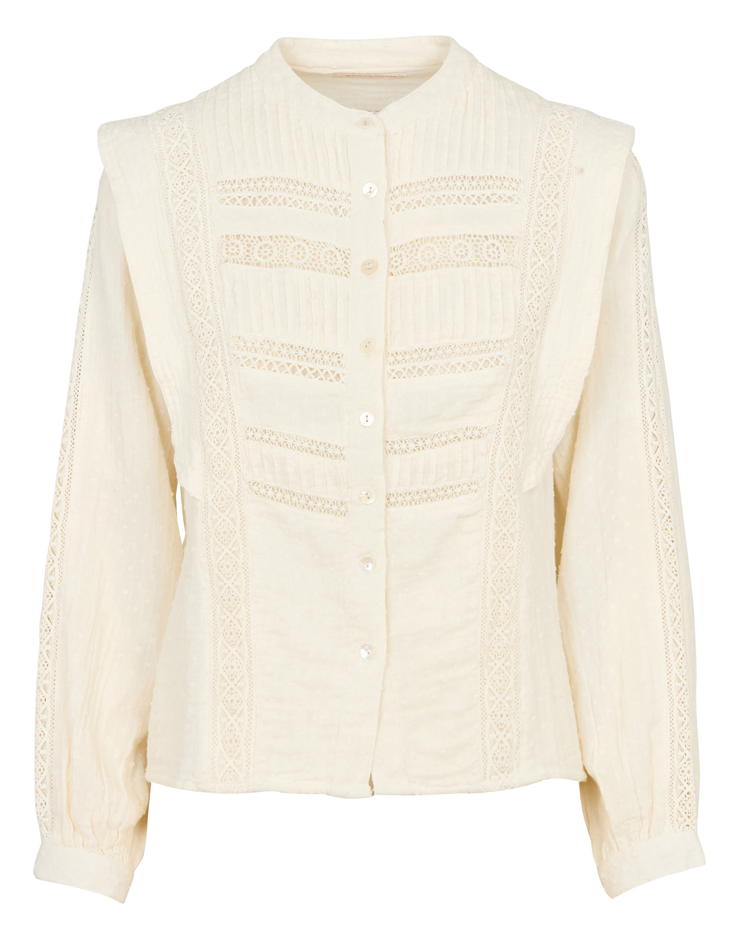 Round neck cotton blouse MAISON HOTEL White